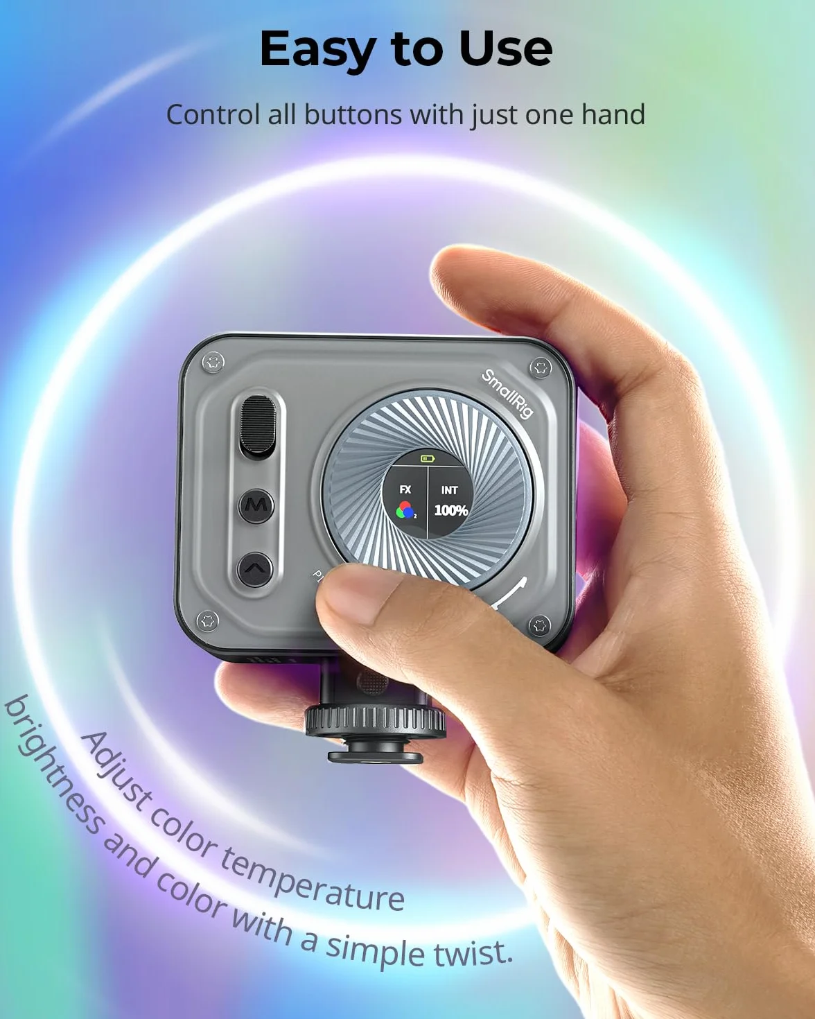 SMALLRIG Vibe P108 Pro RGB Video Light, Luce Portatile a LED per la Fotografia, Luce Cold Shoe, CRI95+, 2500-6500K, 12 Effetti, Accessori per Luce di Riempimento per Creatori di Contenuti - 4661