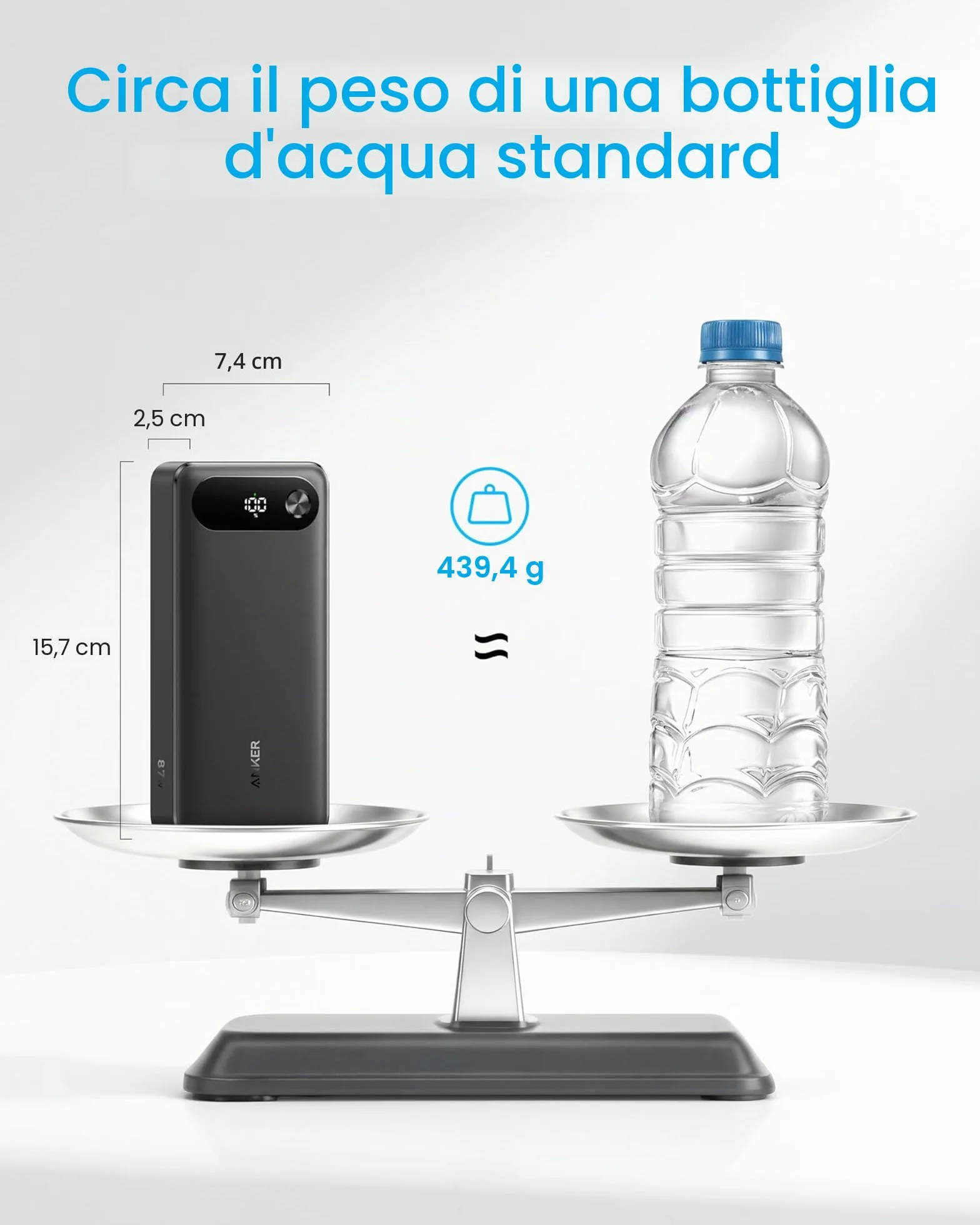 Anker Power Bank, Caricabatterie Portatile da 20.000 mAh, con Cavo USB C Integrato, Batteria a Ricarica Rapida 87 W, 2 USB-C e 1 USB-A, per MacBook, iPhone 17/16 Serie, Samsung, Switch, e Altro Ancora