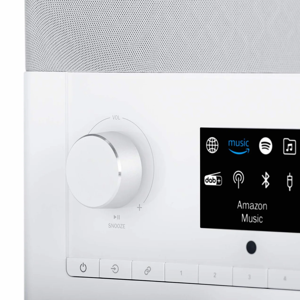 Teufel Radio 3Sixty, Radio Digitale Internet DAB+ FM con Telecomando, Ingresso AUX, Funzione Power Bank, Bianco