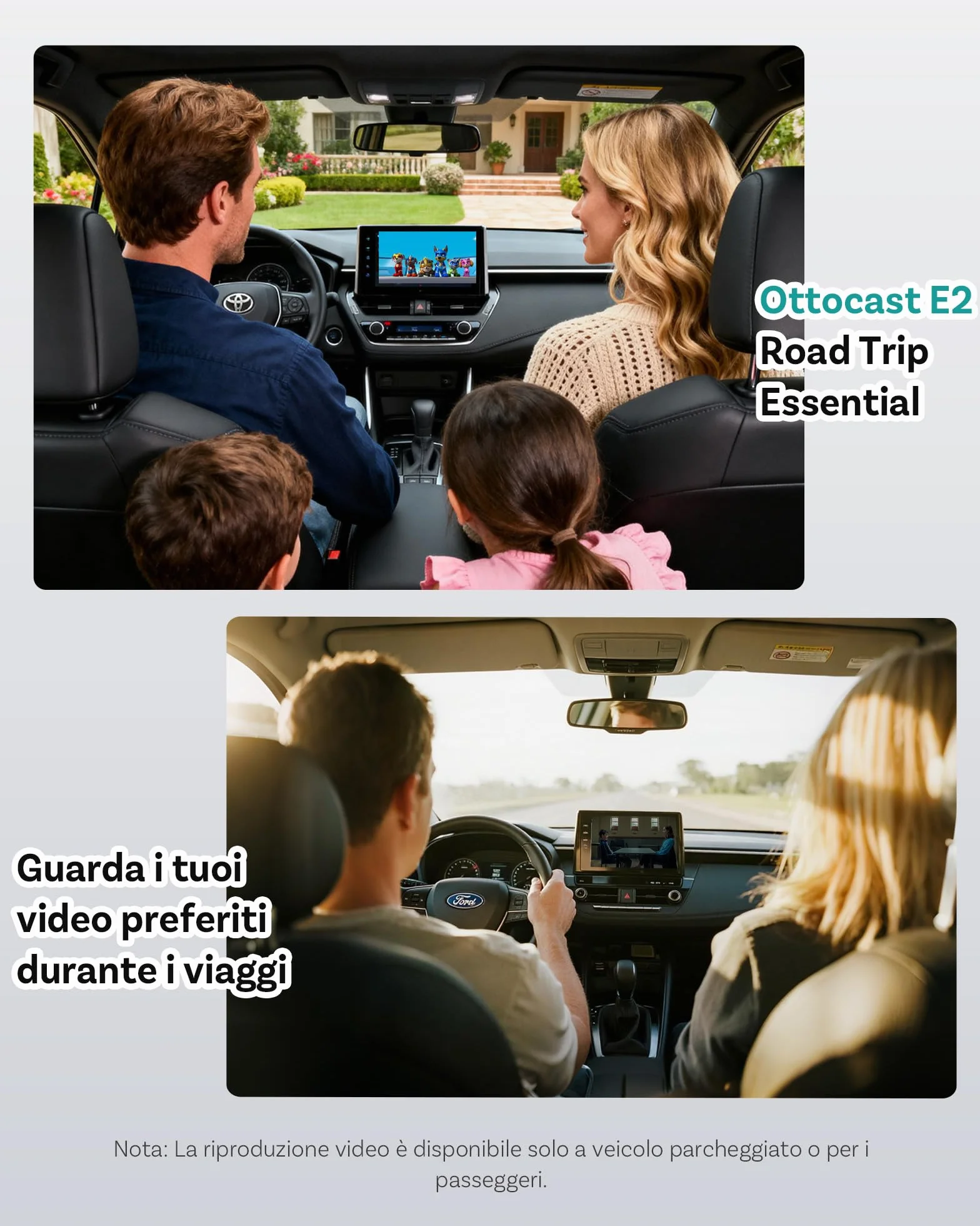 OTTOCAST OttoAibox E2 2026 AI Box, 3-in-1 CarPlay e Android Auto Wireless Android 13 Streaming Box, Adattatore CarPlay Wireless Dual WiFi, Schermo Diviso, Bluetooth 5.0, Aggiornamento FOTA