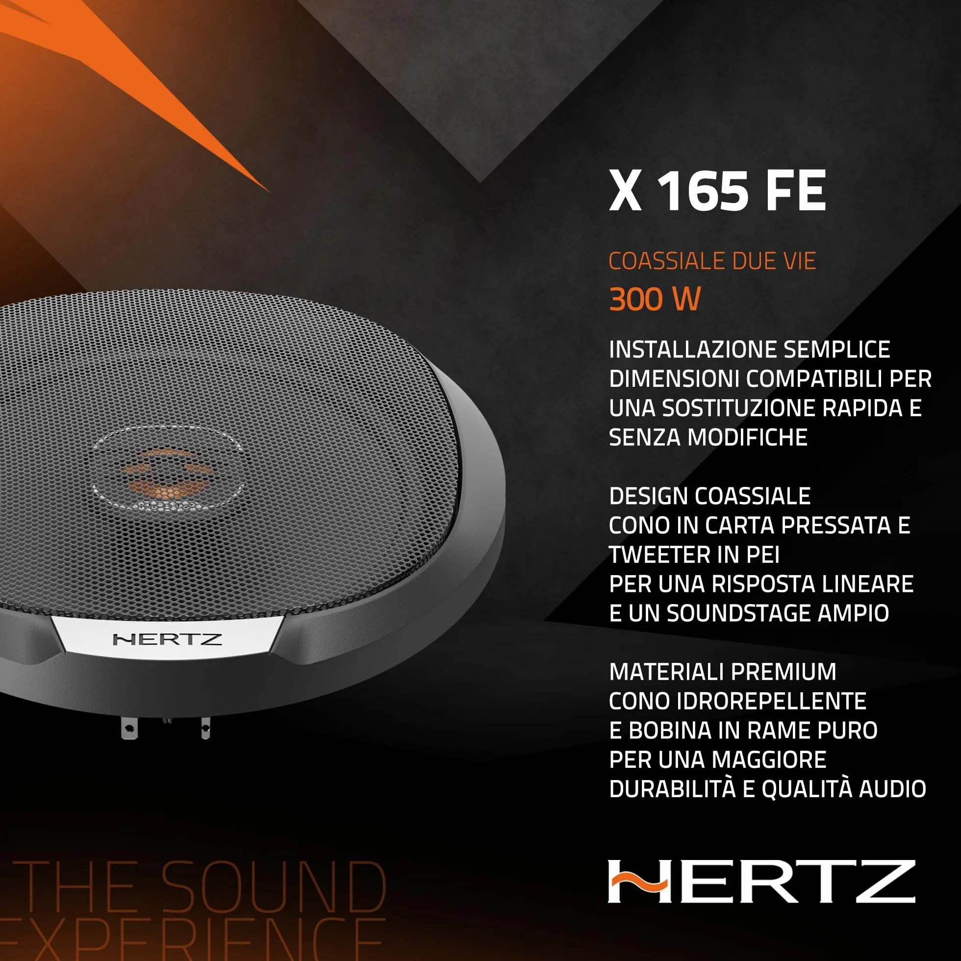 Hertz X 165 Fan Edition 2-Way Coaxial Speakers 165/170mm 300W Peak 50W RMS 4 Ohm