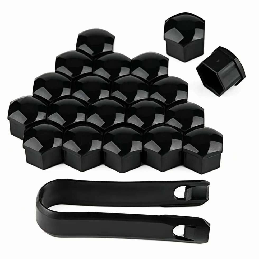 20 Pezzi Copridadi Ruota per Nissan Qashqai, Copri Dado Esagonale per Pneumatici Tappi Protettivi Bulloni e Dadi Ruota,Black-21mm