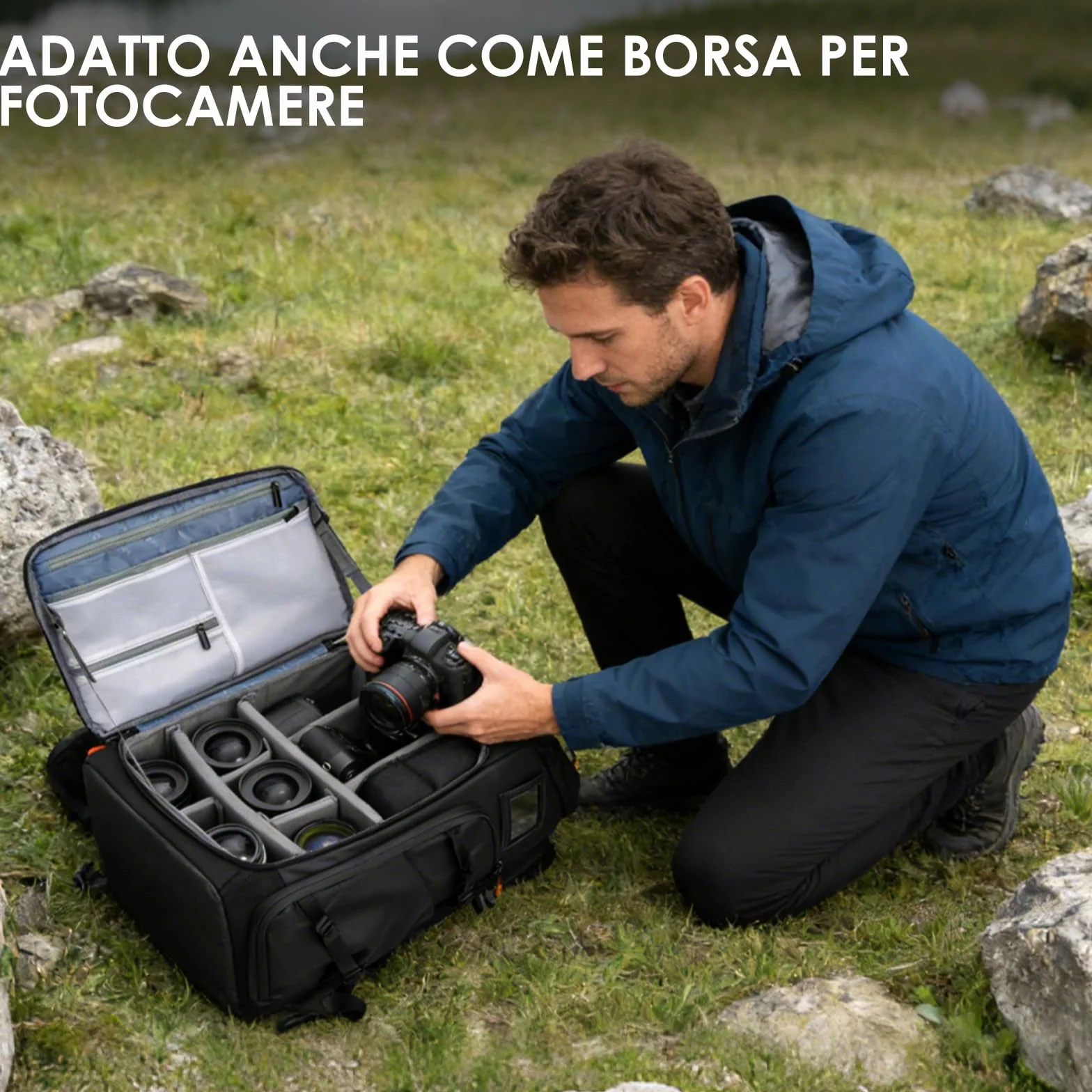 TARION Zaino per Drone FPV e macchina Fotografica: Zaino Professionale Impermeabile per Fotocamera Borsa Fotografica per Quadricottero da Corsa FPV Accessori per il Controllo Remoto