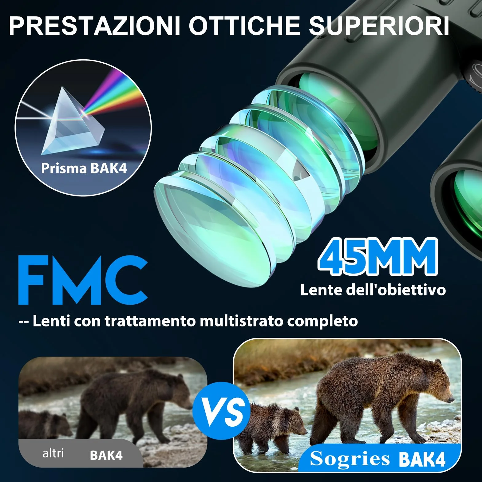Binocolo 14 x 45 per adulti ad alta potenza, binocolo HD per bird watching, caccia, con adattatore per telefono in lega di alluminio, treppiede, impermeabile e a prova di nebbia, ampia visuale per