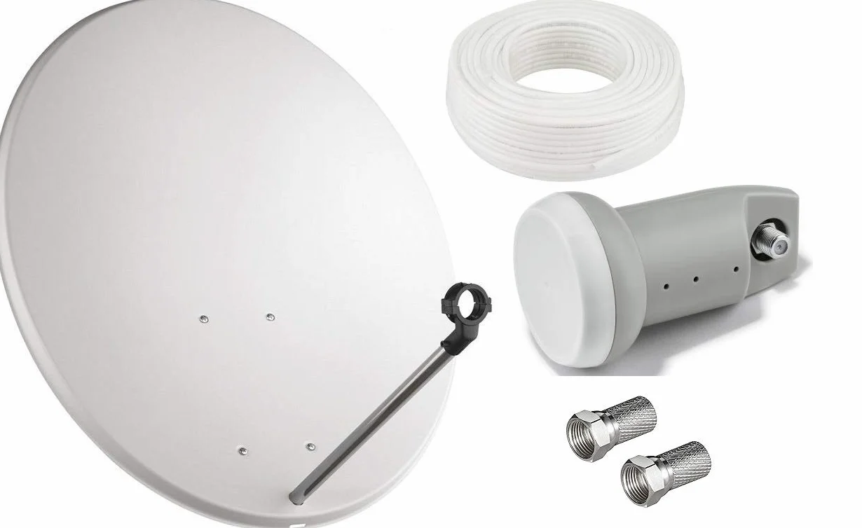 SET SATELLITE: PARABOLA 60 CM+LNB+20 METRI DI CAVO+2 SPINOTTI