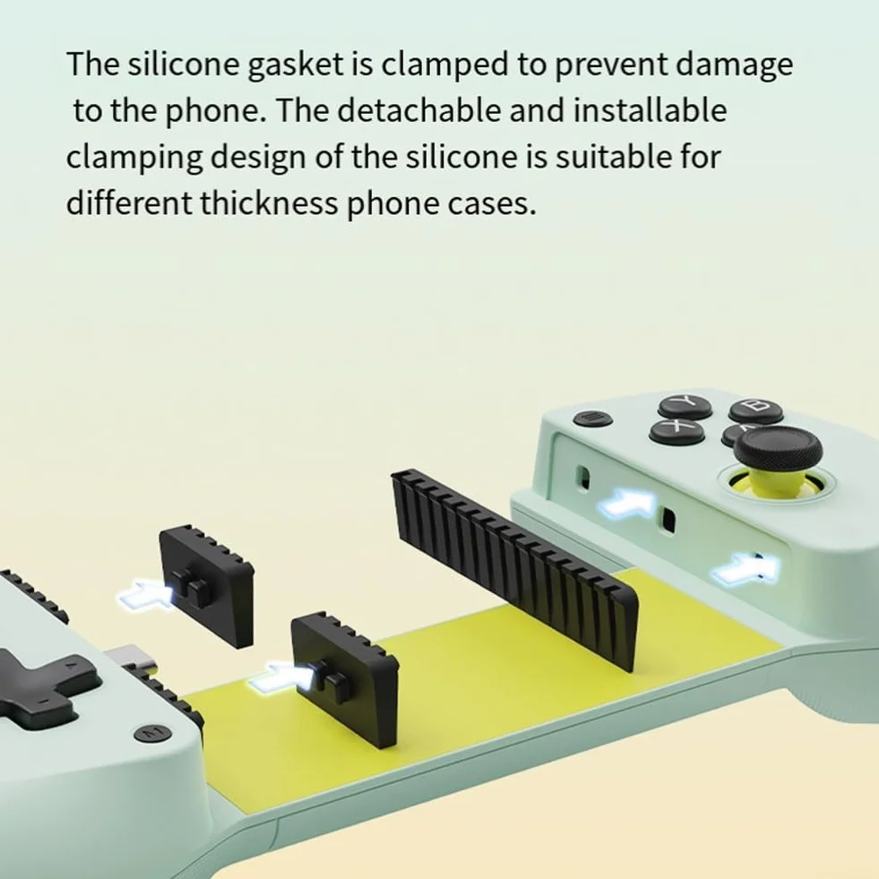 Controller di gioco, per GameSir per X5 Lite Gamepad estensibile, per Android per IOS Controller compatibile per giochi mobili, disponibile in vari colori (nero)