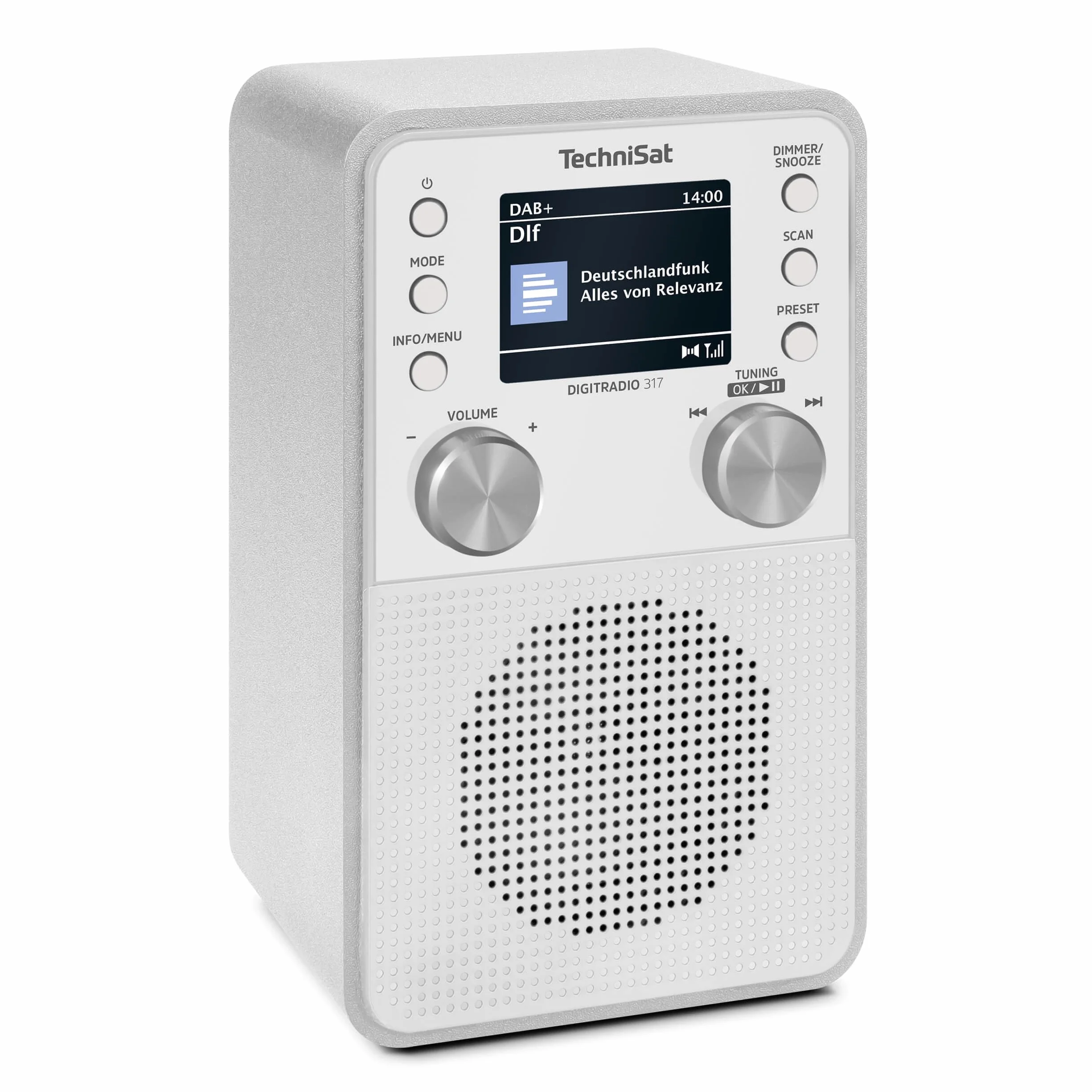 TechniSat DIGITRADIO 317 Radio FM DAB+ Bluetooth Streaming Sveglia Timer Display 2,4 Pollici 3W Bianco