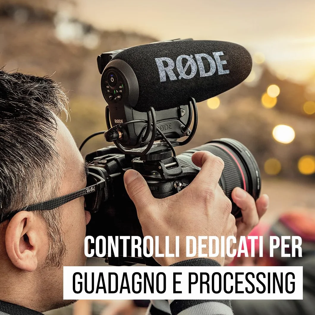 RØDE Videomic Pro+ Microfono per Fucile da Ripresa Premium con Filtro Passa-Alto, Pad, Canale di Sicurezza per Riprese Cinematografiche, Creazione di Contenuti e Registrazione della Posizione