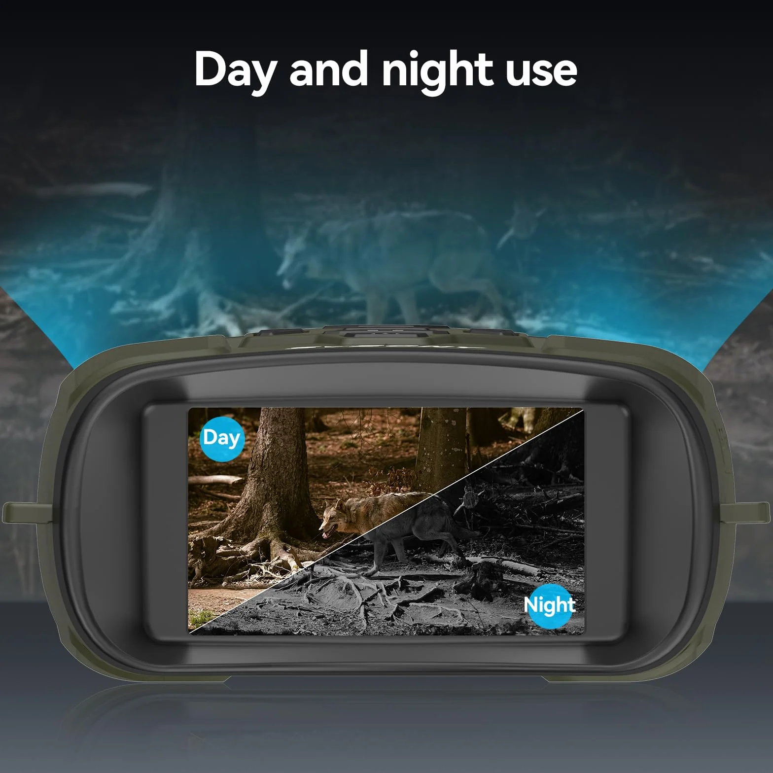 Svbony 4K Binocolo Visione Notturna, 8X Zoom Digitale Goggles di Visione Notturna, 5000mAh Batteria Ampio Schermo 3'' Binoculare Visione Notturna, 32GB Scheda Osservare Fauna Selvatica Cacciare