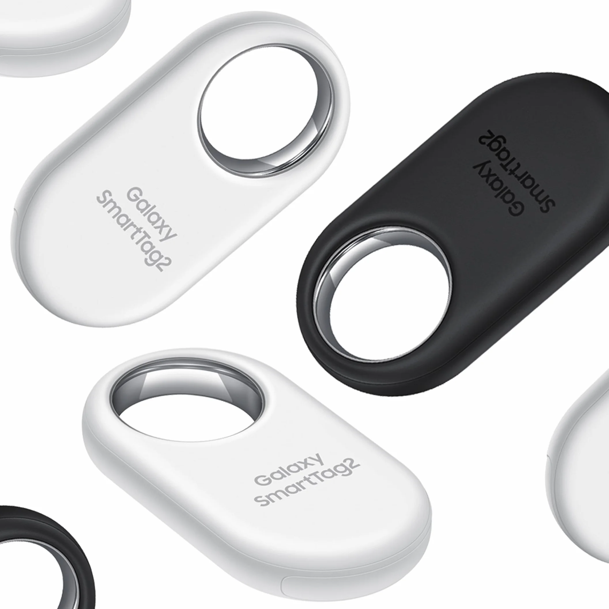 Samsung Galaxy SmartTag2 (4 Pezzi) Localizzatore Bluetooth con Modalità Smarrito, Design compatto, Batteria a lunga durata, Resistenza IP67, Black e White 2023