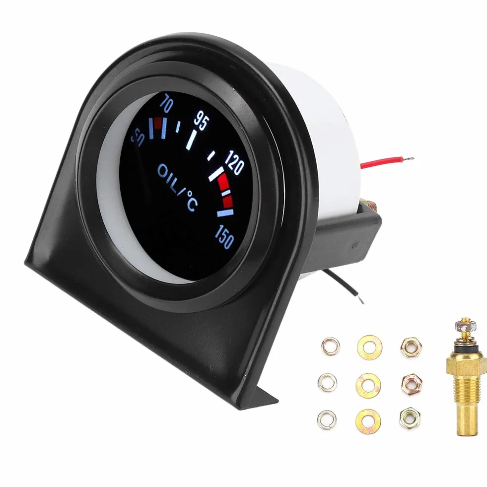 manometro temperatura olio 52 mm 12 v + Indicatore della temperatura dell'olio Indicatore della temperatura dell'olio dell'indicatore della temperatura dell'olio da 2 pollici 52mm LED 50-150