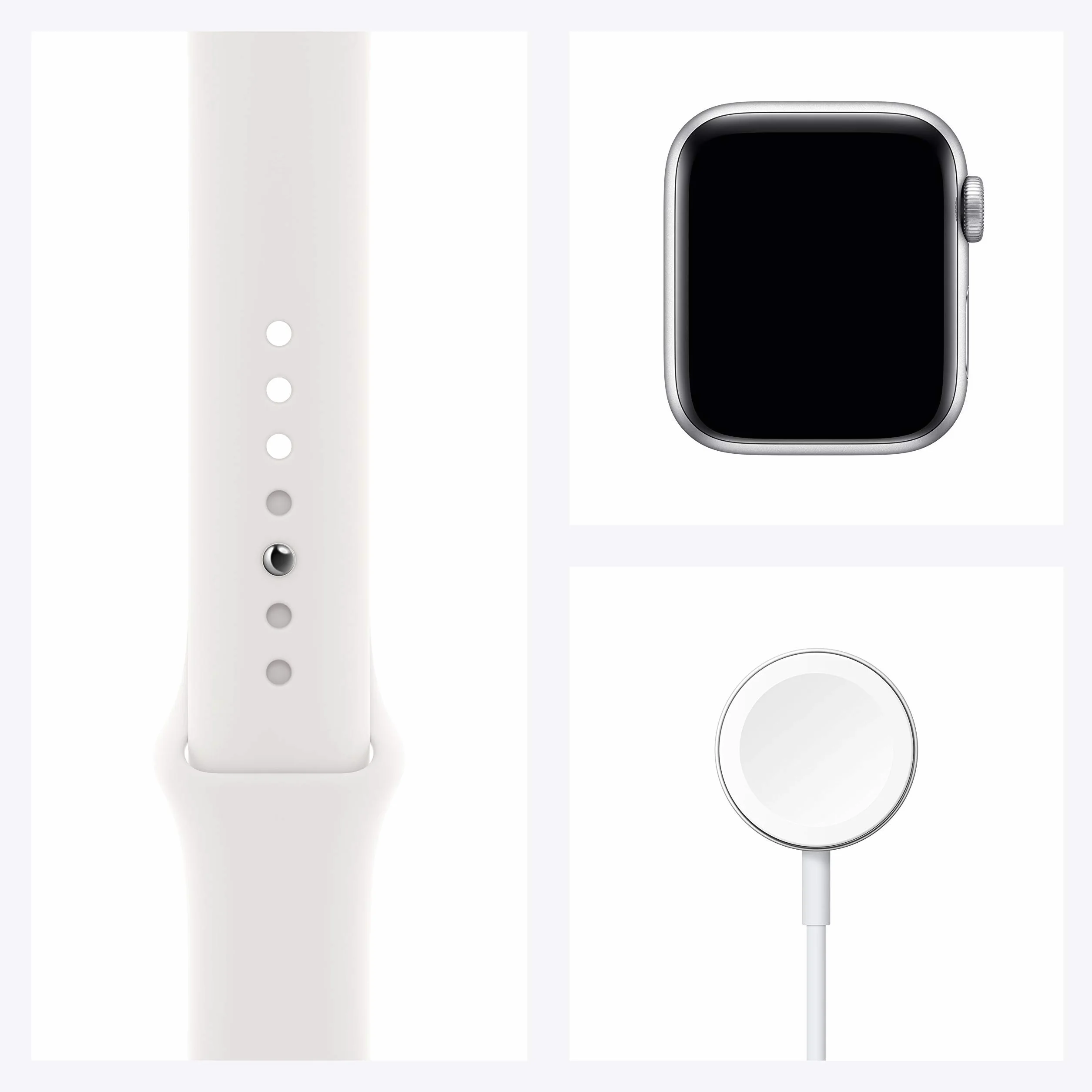 Apple Watch SE (GPS, 40MM) - Case Argento in Alluminio con Cinturino Sport Bianco (Ricondizionato)