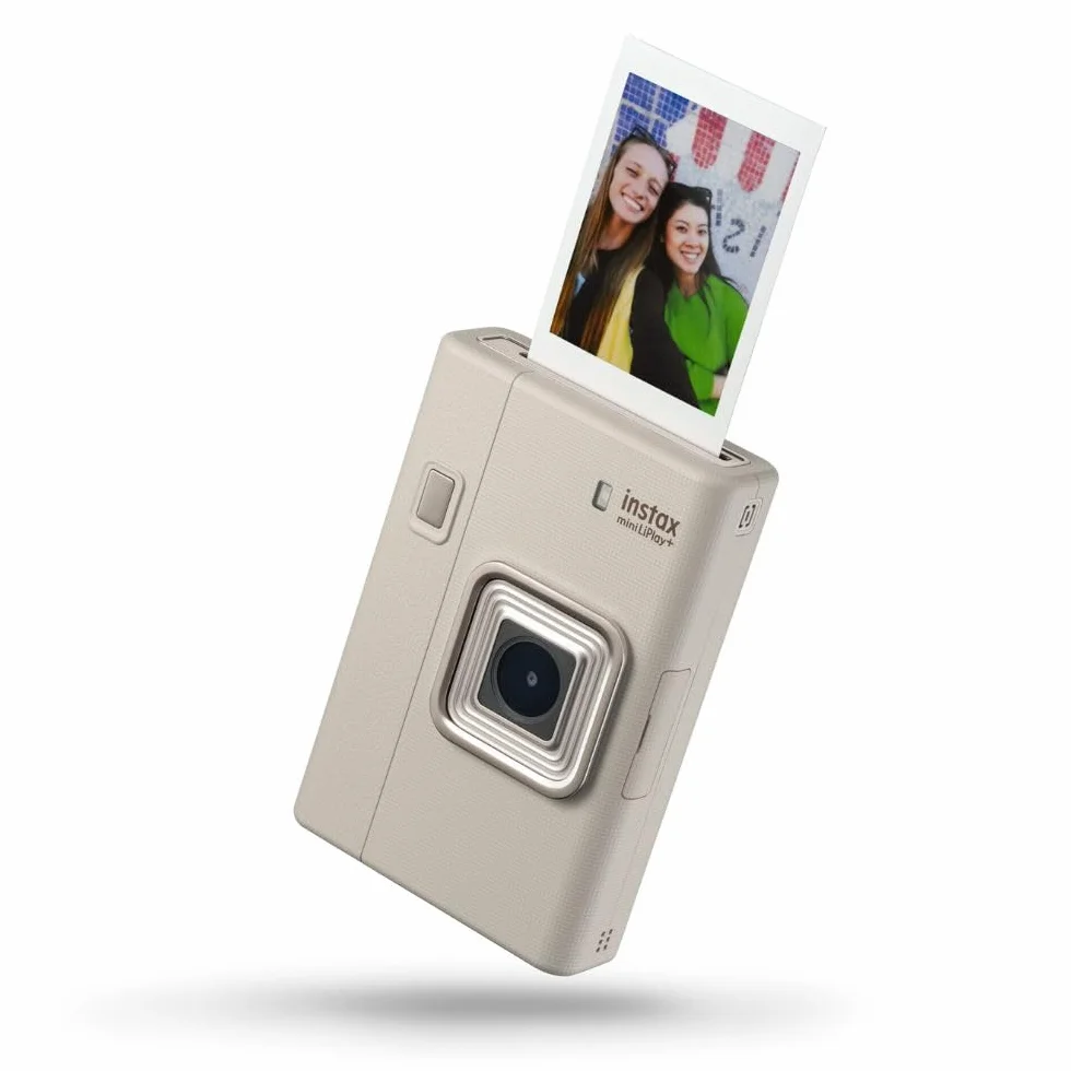Fujifilm INSTAX mini LiPlay+ Sand Beige - Fotocamera Istantanea Ibrida, Stampante per Smartphone, Obiettivo Frontale per Selfie, Mini Registratore Audio, Dimensioni Stampa 86 mm x 54 mm