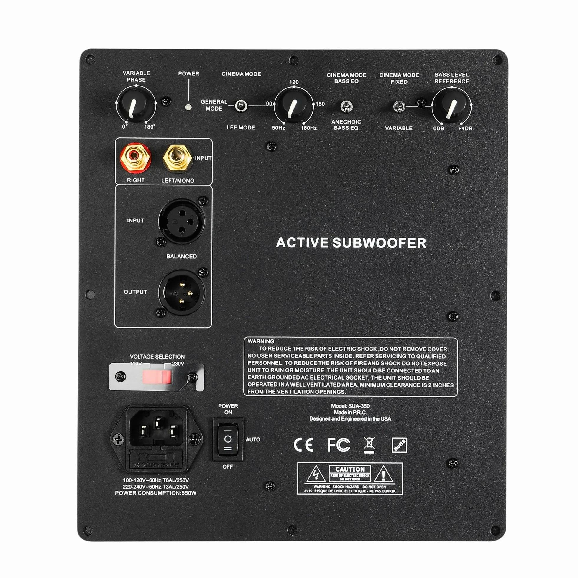 WAudio Amplificatore per subwoofer classe D da 350 W, amplificatore ad alte prestazioni per subwoofer
