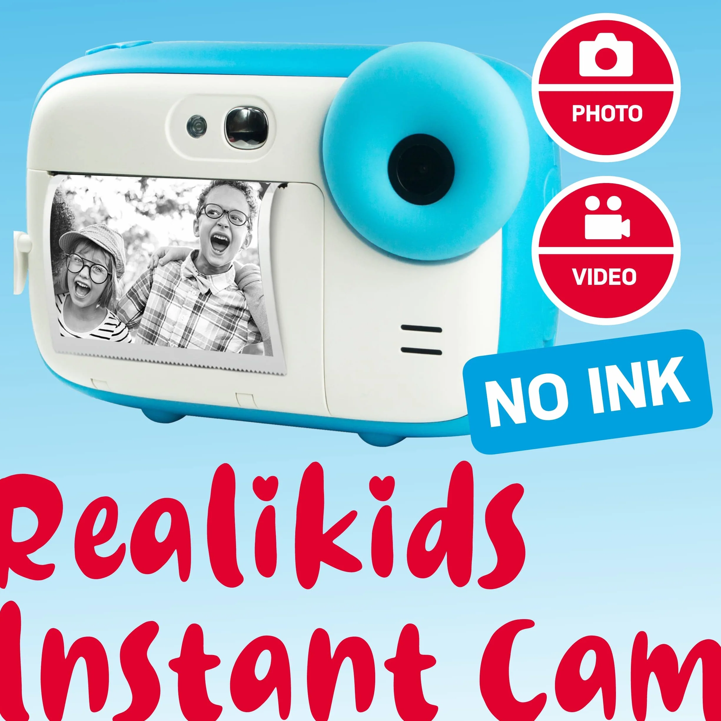 AGFAPHOTO Realikids Instant Cam Bleu - Appareil Photo pour Enfant