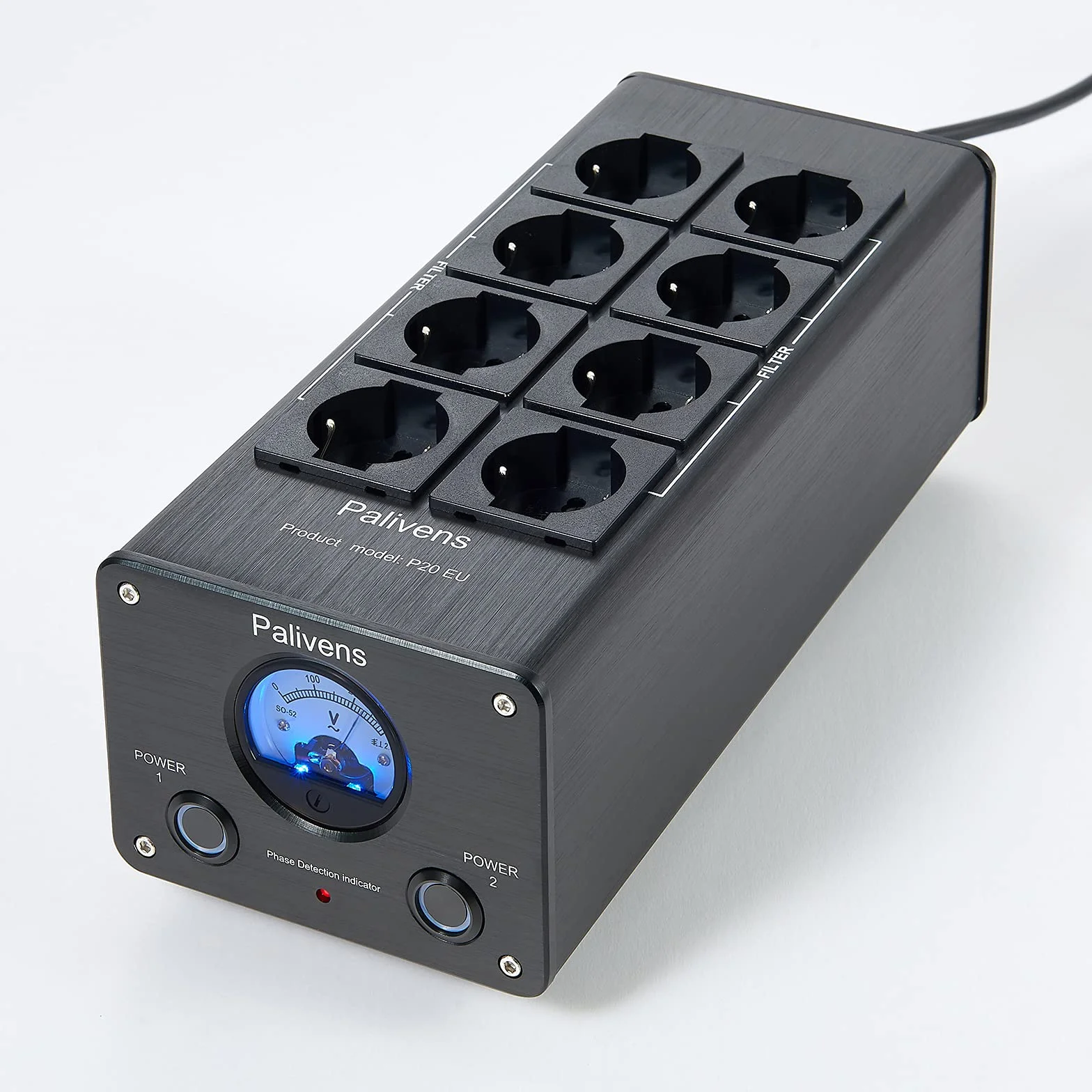 Pailvens HiFi multipla con filtro di rete 8x presa antidisturbo protezione sovratensione carico 15 A nero