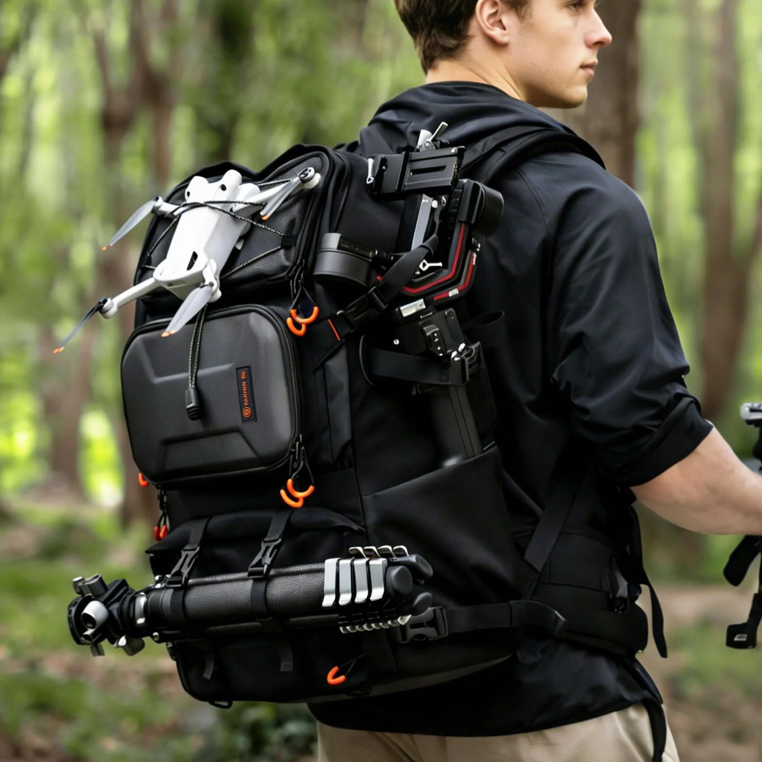 TARION Zaino Fotografico Grande per Fotocamera: Borsa Fotografica per Obiettivi Treppiede Laptop 17,3" Zaino Fotocamera Reflex Grande Capacità Viaggio Trekking Camping Pro PB02