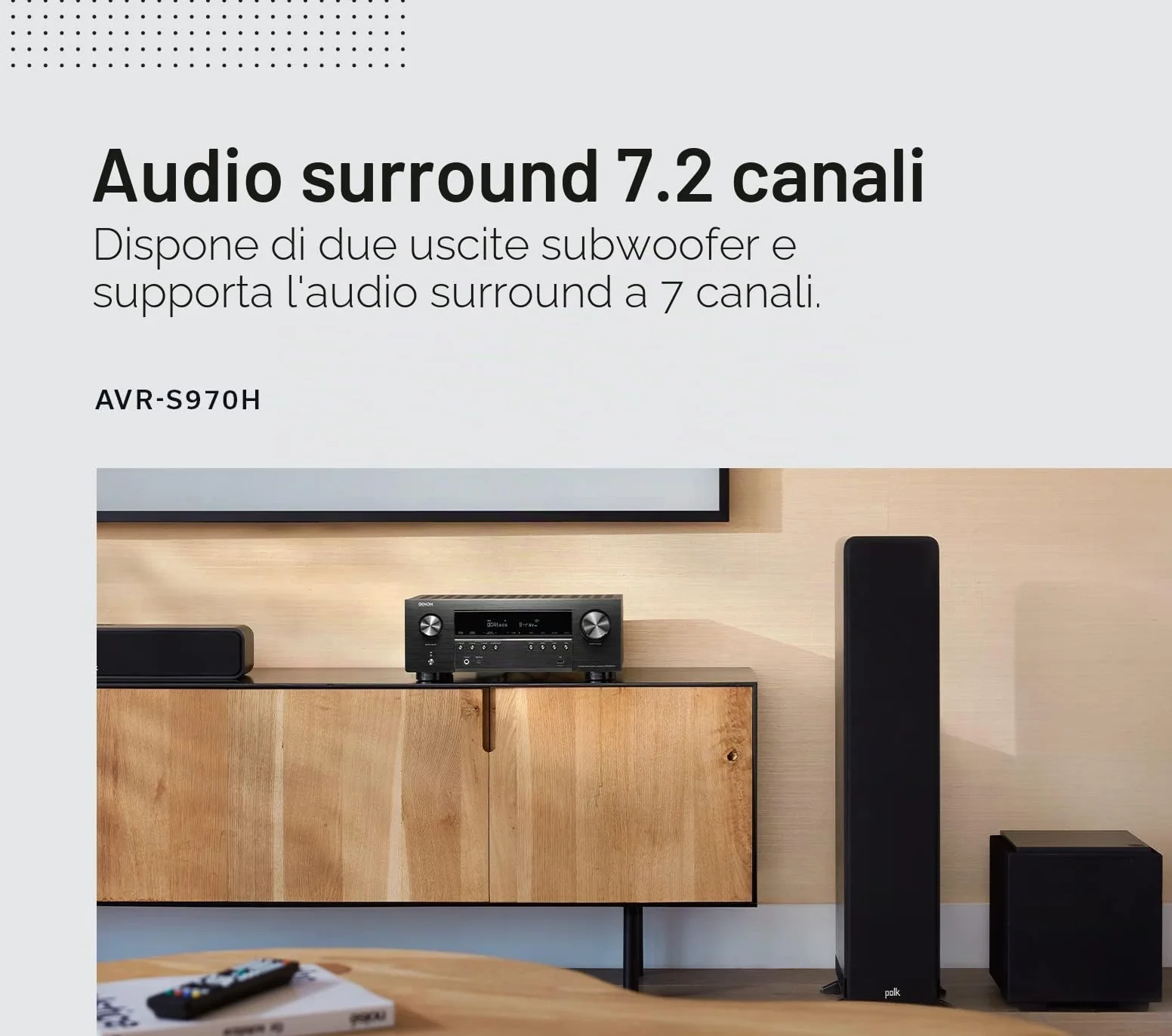 Denon AVR-S970H ricevitore AV 7.2 canali Dolby Atmos DTS:X 8K HDMI Bluetooth WLAN