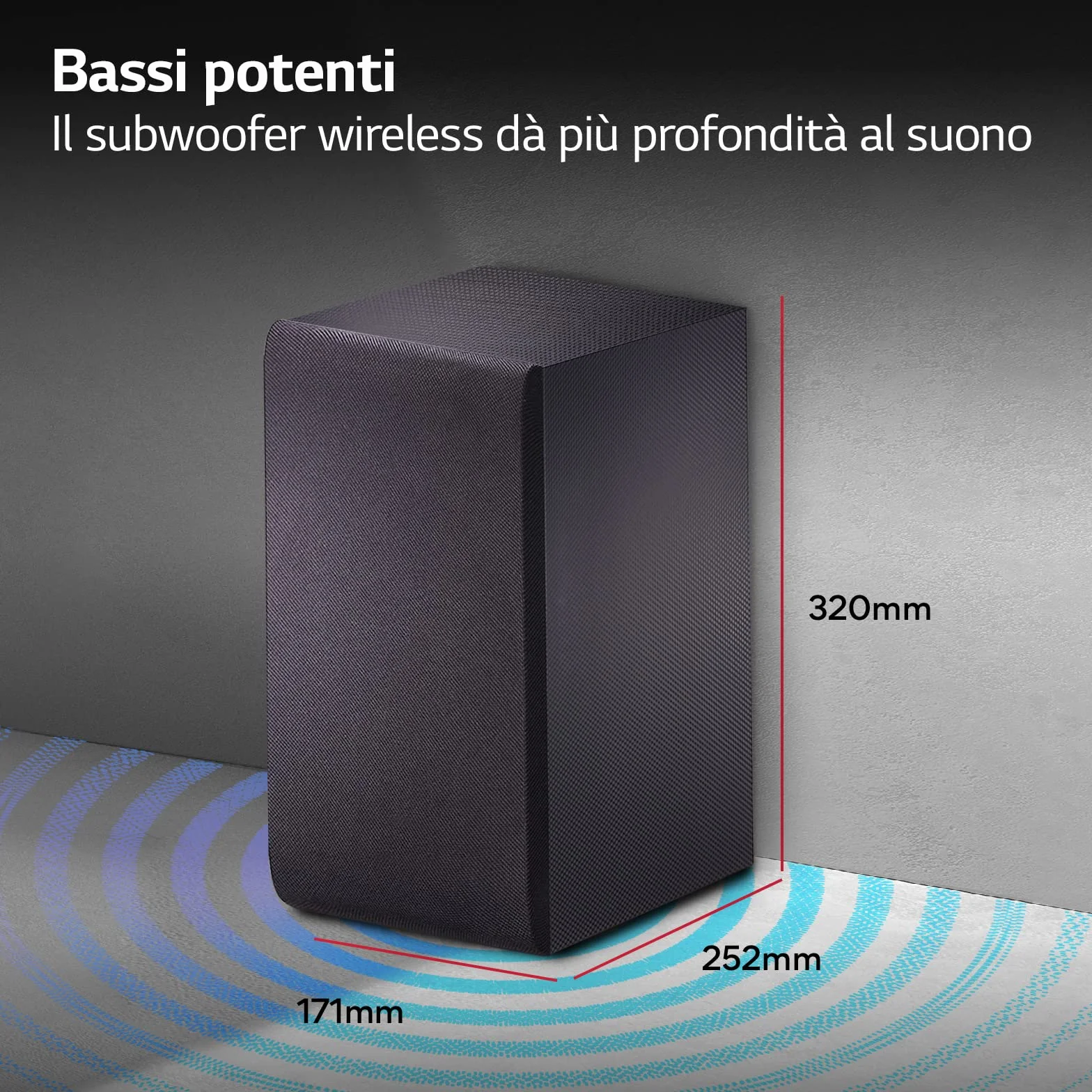 LG SQC2 Soundbar TV 300W, 2.1 Canali con Subwoofer Wireless, Soundbar Dolby Digital, Bluetooth, Ingresso Ottico, Ingresso AUX 3,5mm, USB