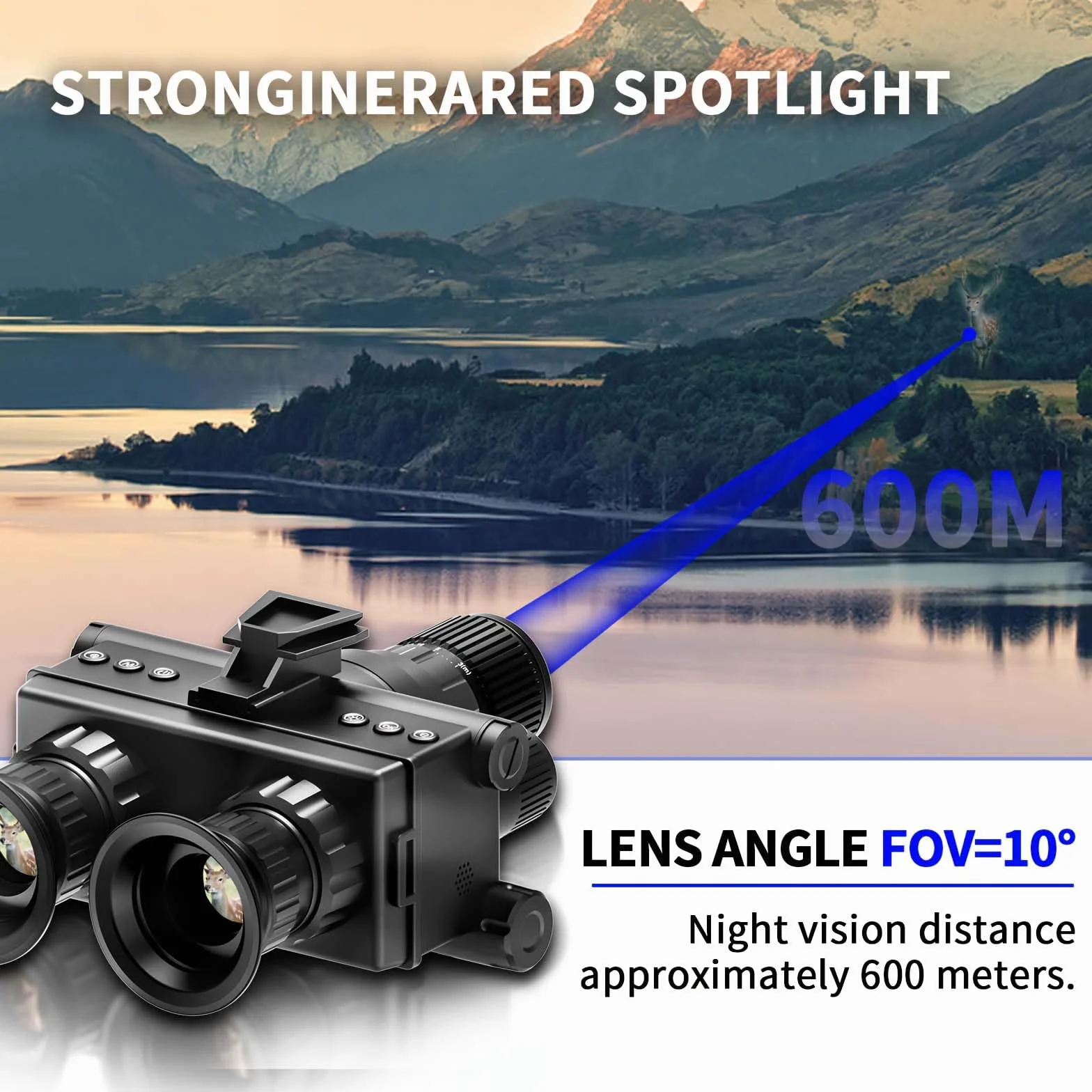 4K Digital Infrared Head Mounted Night Vision Goggles per adulti, occhiali termici tattici militari binocoli per visione notturna con scheda di memoria 32G