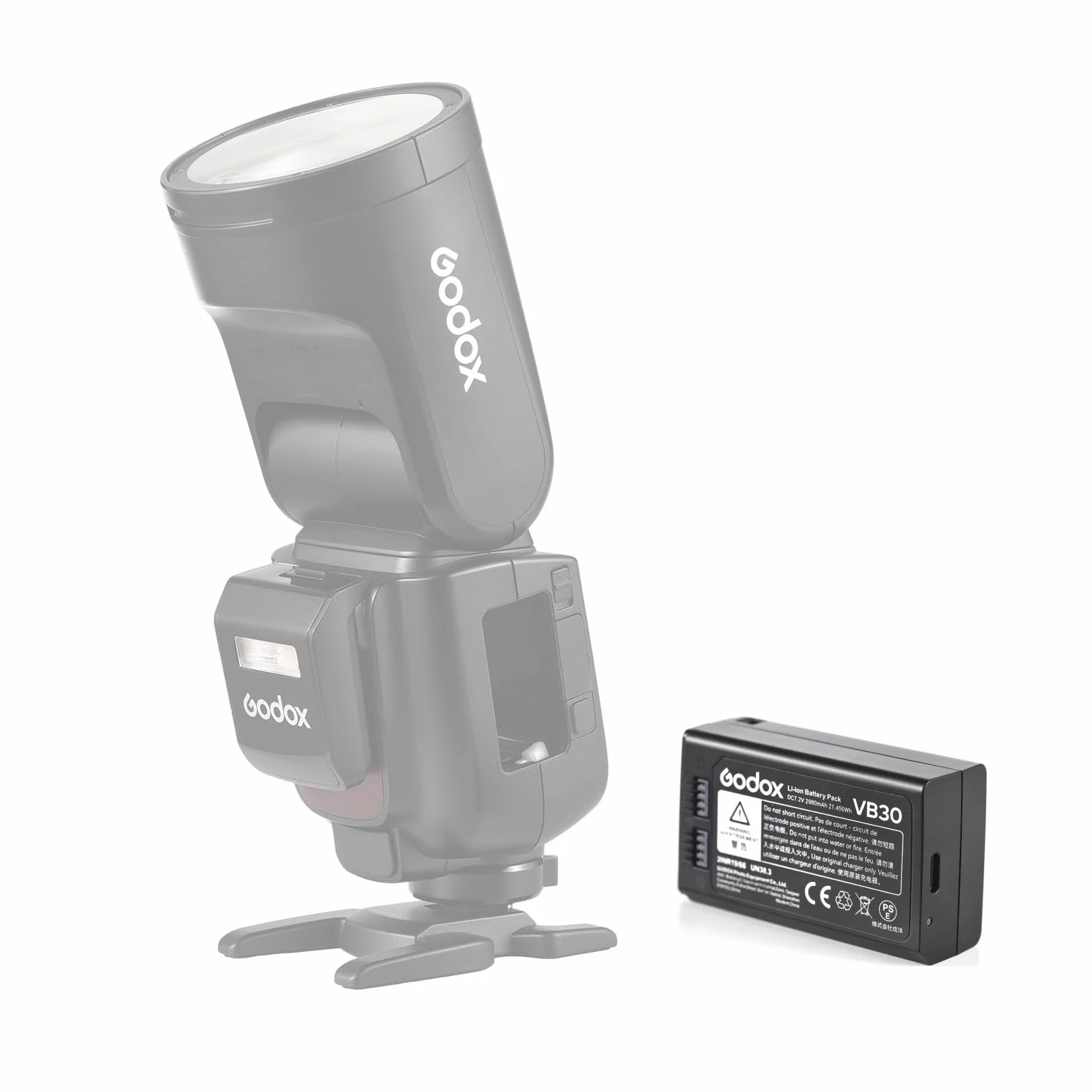 Godox VB30 Batteria ricaricabile agli ioni di litio da 7,2 V 2980 mAh per accessorio Speedlite Flash Godox V1 Pro Series