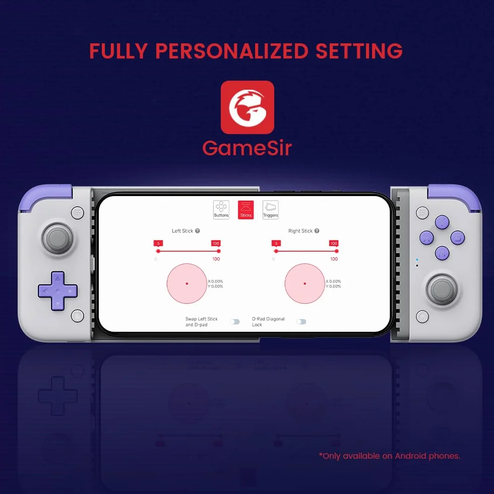 GameSir X2s Type-C Controller di Gioco Mobile - Gen 2, Adattamento Universale - Joysticks e Trigger ad Effetto Hall, Trigger Rapido & Modalità Turbo - Gioca a Xbox, PS & Diablo Immortal