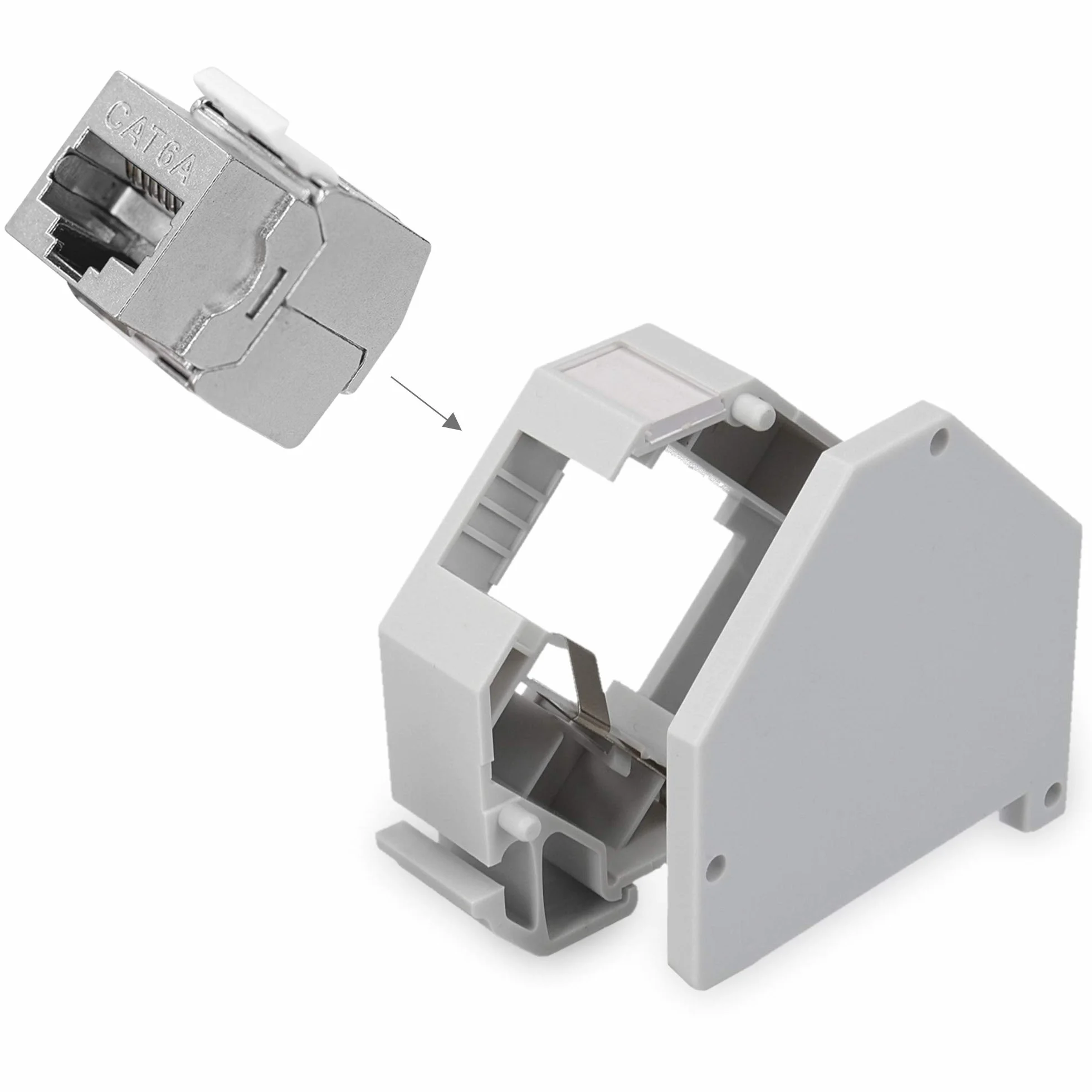 kwmobile Set Modulo Keystone CAT 6A schermati Presa RJ45 8x Supporti adattatori Barra DIN