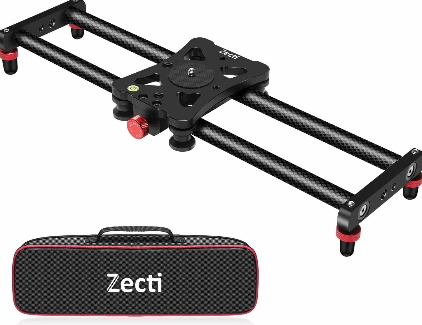 Zecti Camera Slider 40 cm/16 Regolabile in Fibra di Carbonio Fotocamera Dolly Track Slider Video Stabilizzatore Rail per Fotocamera DSLR Video Film Fotografia Videocamera Stabili
