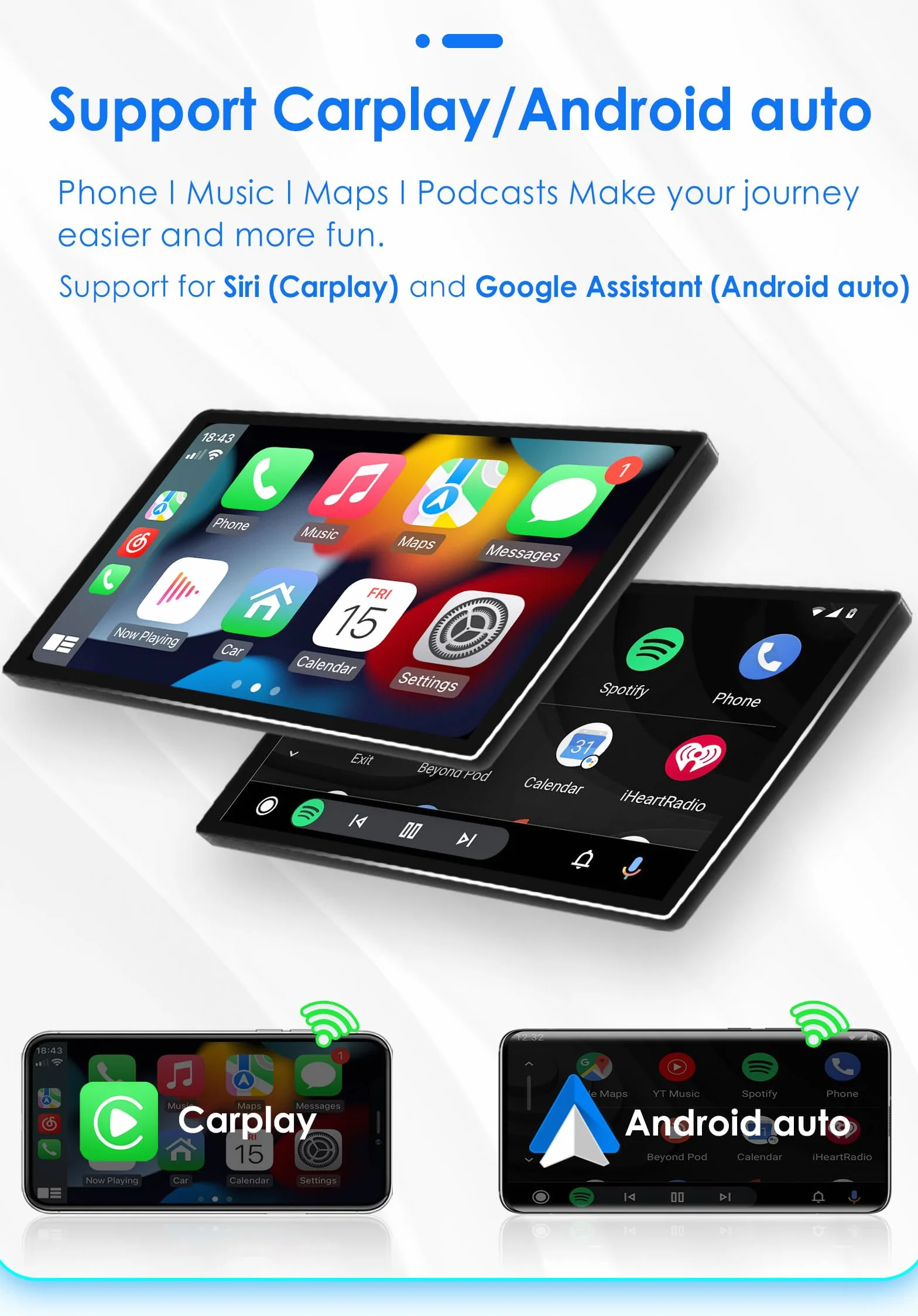 Autoradio Android 13 per Lancia Ypsilon 2006-2011 con Wireless Carplay Android Auto 8-Core 4G+32G Schermo QLED WiFi Navigazione Bluetooth 5.0