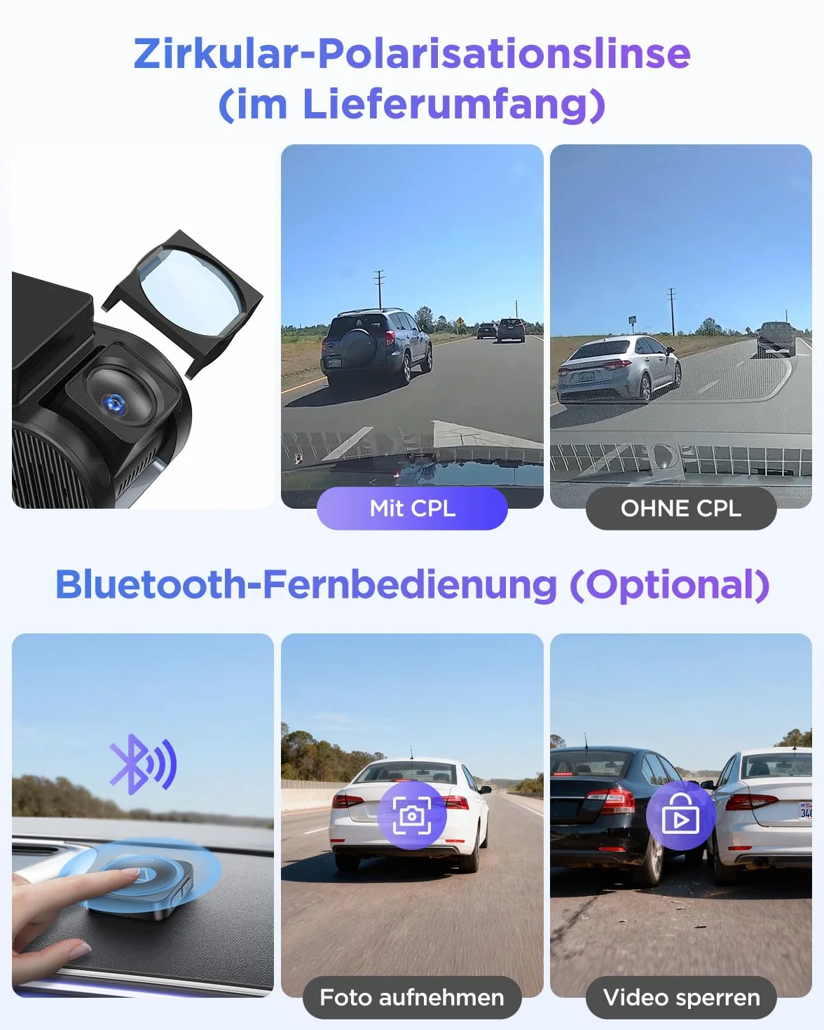 VIOFO A119M Pro 4K HDR Mini Dashcam per Auto con CPL, Wi-Fi 6 e GPS Fotocamera per Auto Anteriore con STARVIS 2, Comando Vocale e Riproduzione Vocale, Visione Notturna 2.0, Modalità di Parcheggio con