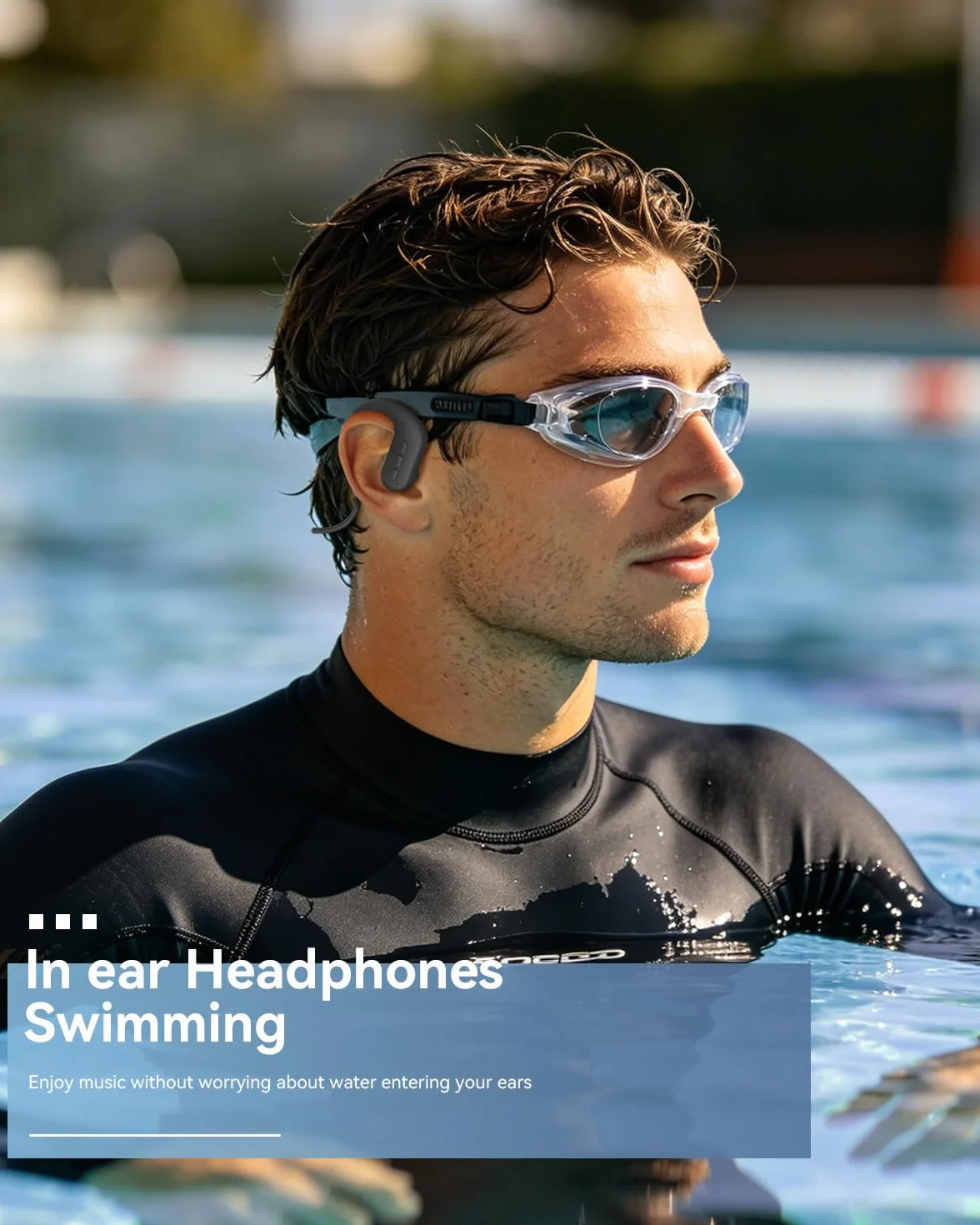 SANOTO Cuffie Subacquee per Piscina,In Ear Cuffie Conduzione Ossea Bluetooth 5.4, IPX8 Waterproof Auricolari Nuoto, 8G Mp3 Subacquee per Nuoto, Auricolari Sport for Swim, Running and Surfing