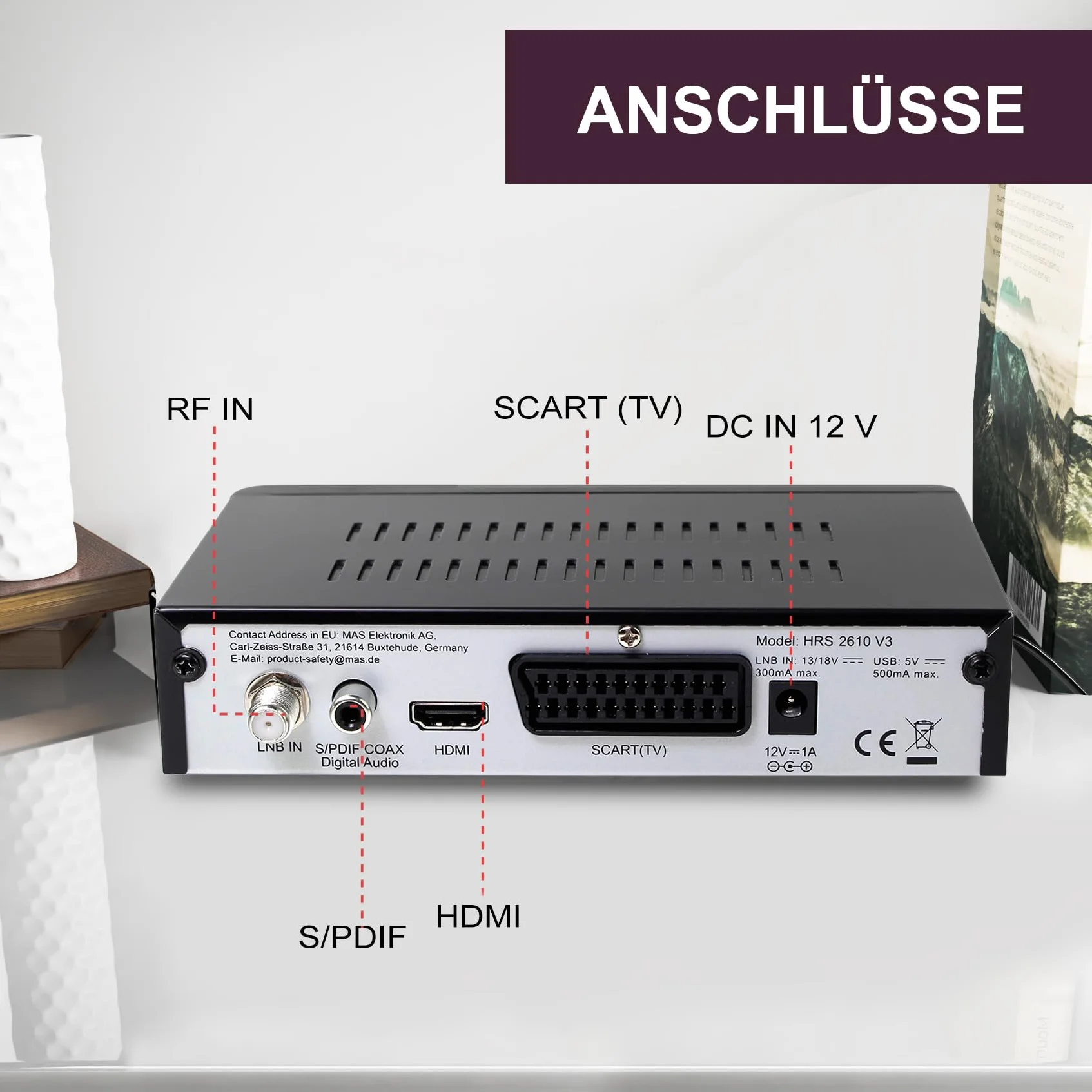 XORO HRS 2610 - Ricevitore satellitare digitale con connessione HDMI e SCART, LAN, compatibile con Unicable, lettore multimediale USB 2.0, elenco canali ASTRA 19.2 preprogrammato