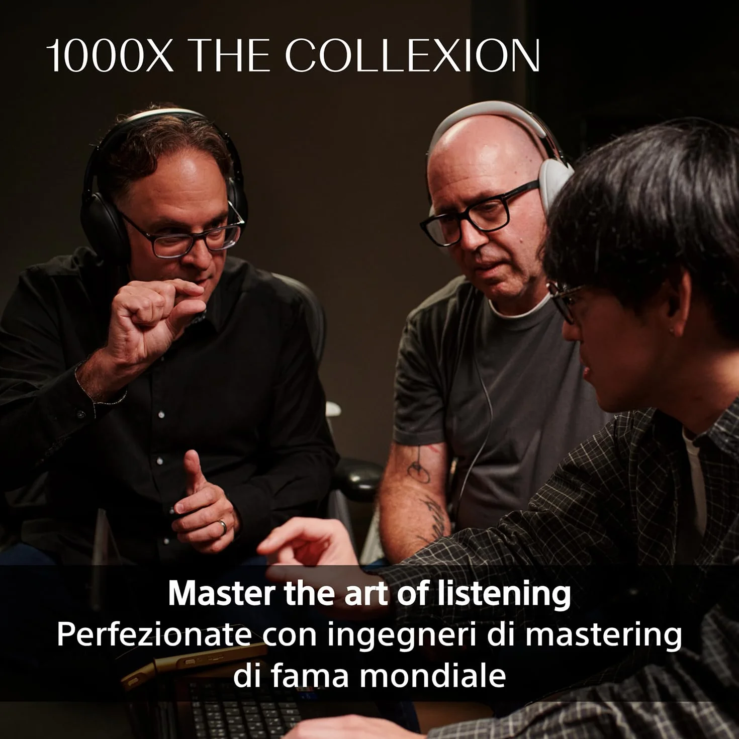 SONY 1000X THE COLLEXION cuffie wireless Bluetooth over-ear di lusso, Hi-Res, premium Noise Cancelling, audio spaziale 360, custodia resistente, compatibili con iOS e Android – Black, nuovo modello