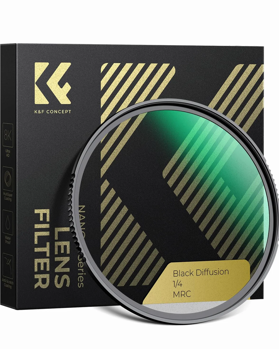 K&F CONCEPT Nano-Xcel 67mm Filtro Black Mist 1/4, Filtro Black Diffusion 1/4 Ultrasottili in Vetro Ottico con 28 Strati Nano Rivestimento per Ritratti e Video
