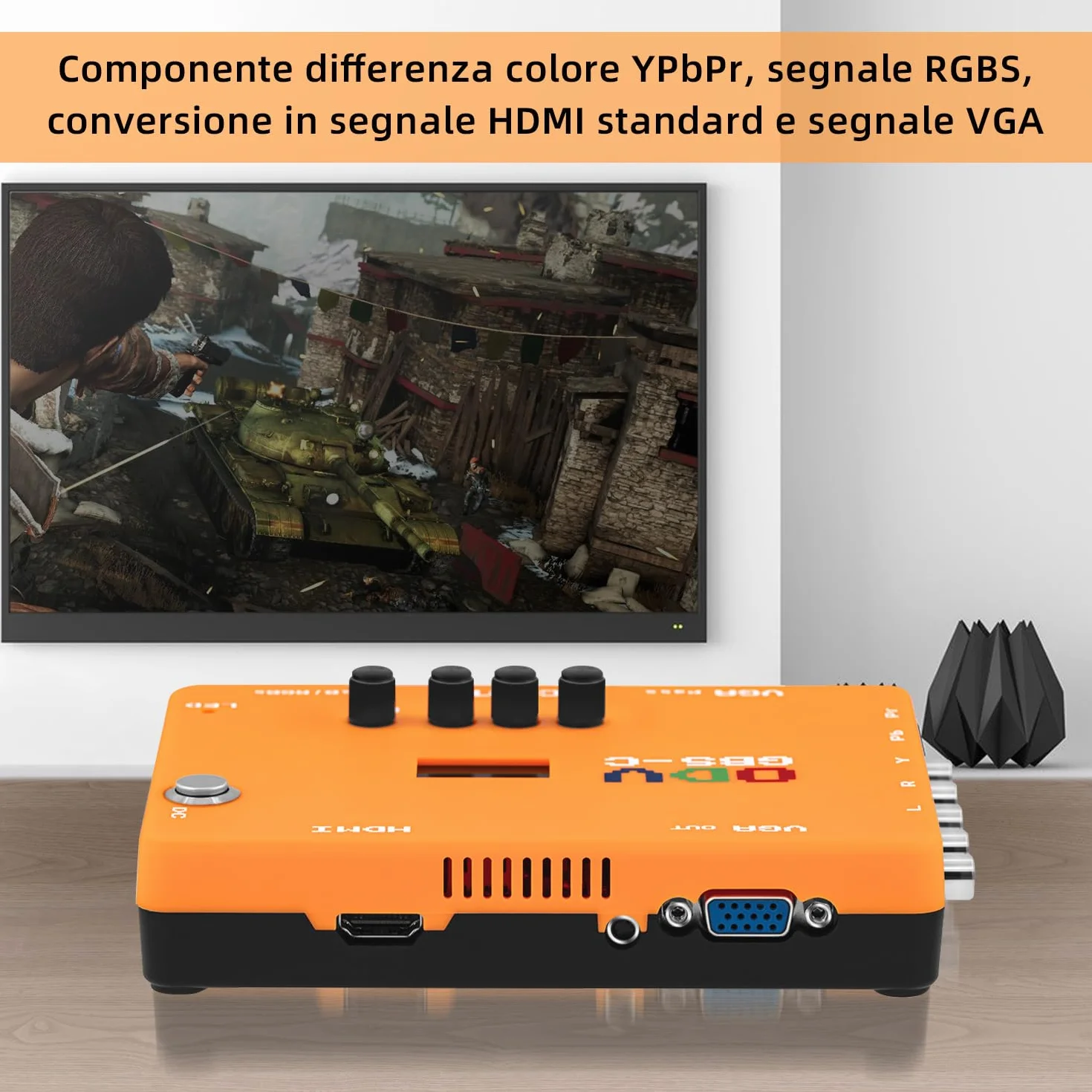 Mcbazel ODV-GBS-C Convertitore Scart a VGA/HDMI per Retro Gaming Console HDMI 720p/960p/1080p