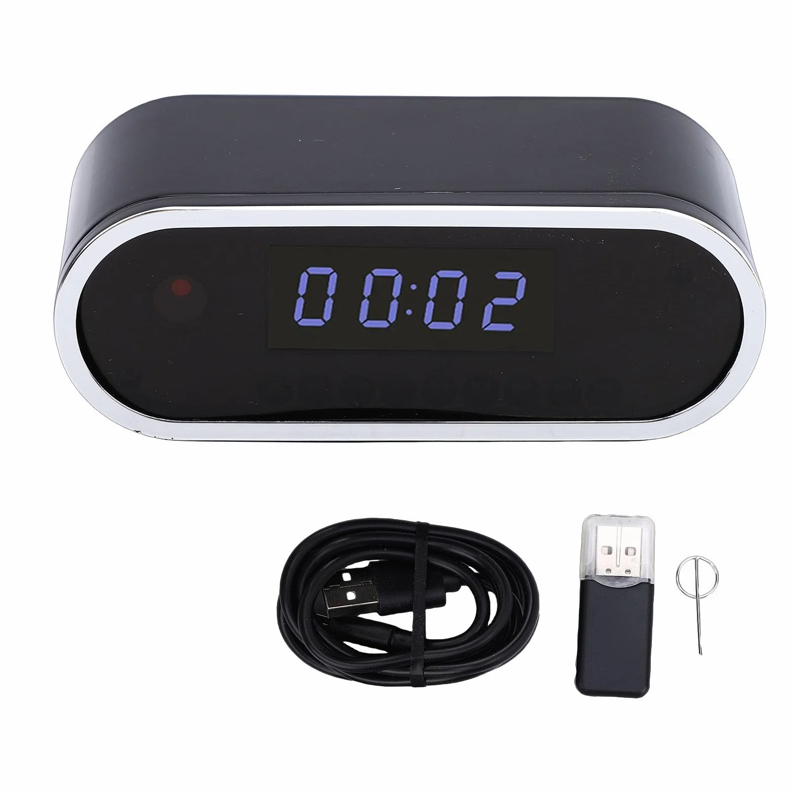 Sveglia,Telecamera di Sicurezza Nascosta FHD 1080p,Telecamera Orologio WiFi con Rilevamento di Movimento e Visione Notturna,12/24 Ore,Display con Cifre per Viaggi in Cam