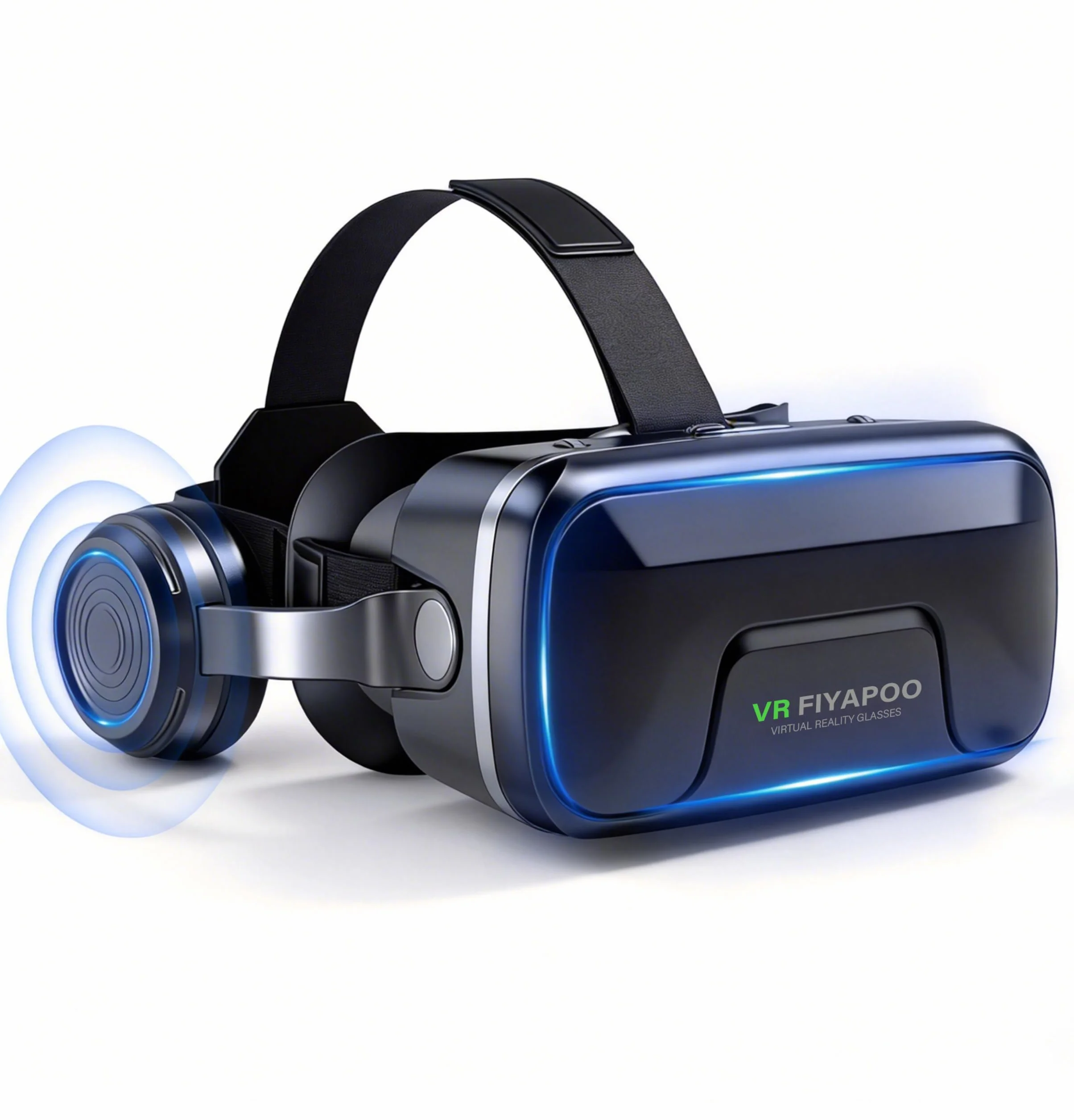 Occhiali VR 3D con Cuffie, Bambini HD Visore Realtà Virtuale per Film e Giochi, Compatibile con Smartphone Android e iPhone da 4,7 a 7,2 Pollici, Regalo di Natale Perfetto per la Famiglia