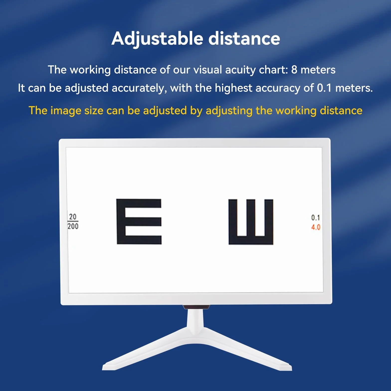 Vision Meter Digitale 19" LCD Misuratore ottico elettronico della vista con 44+ obiettivi visivi e 5 metodi di visualizzazione Proiettore optometrico con telecomando
