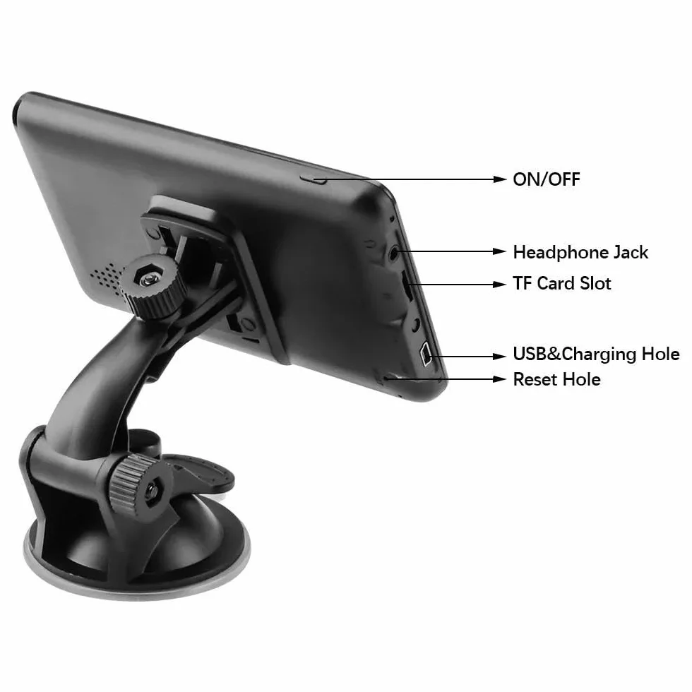 NEWFUN Navigatore Camion,Navigatore Auto,2025 5 Pollici GPS Touchsceen 8GB,con POI Avviso Guida vocale Lane Programma gratuito a vita Aggiornamento UE,per Auto Camion