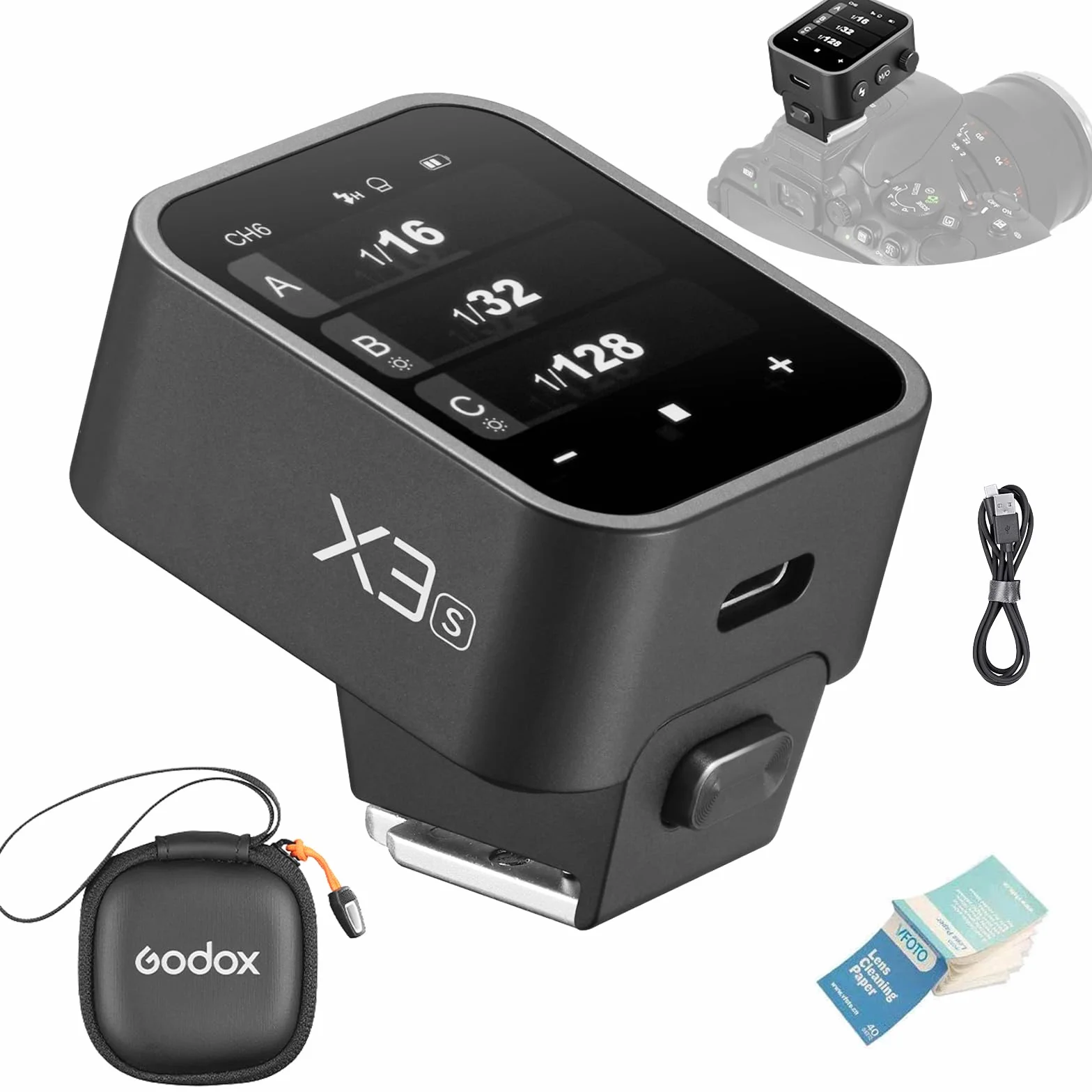 GODOX X3-S TTL Wireless Flash Trigger per Sony Fotocamera, X3S OLED Touch Screen Ricaricabile Trigger, HSS 1/8000s 2.4GHz Wireless X System, Funzione di Conversione TCM