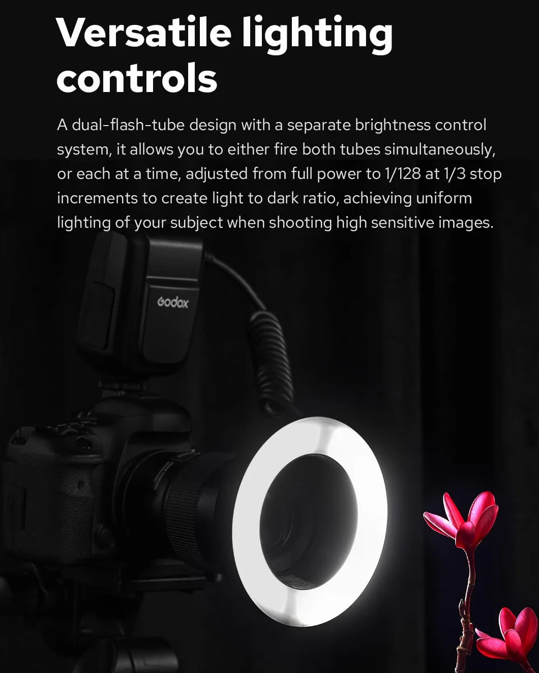 Godox MF-R76 Macro Ring Flash Light dla Canon Nikon Sony