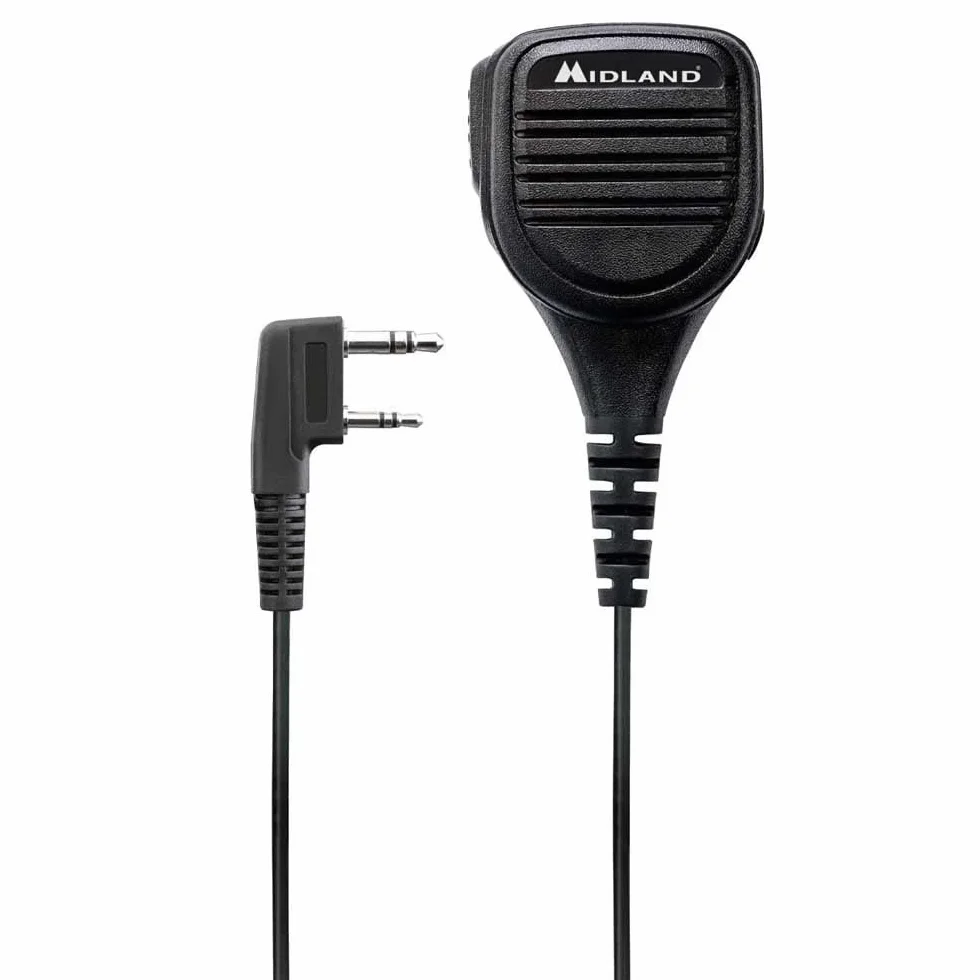 Midland - Microfono da Spalla Altoparlante Omnidirezionale MA25-LK per Walkie Talkie con Connettore Kenwood 2 Pin, Compatibile con G10 Pro, G11 Pro, CT990 EB - Accessori Softair e Sicurezza