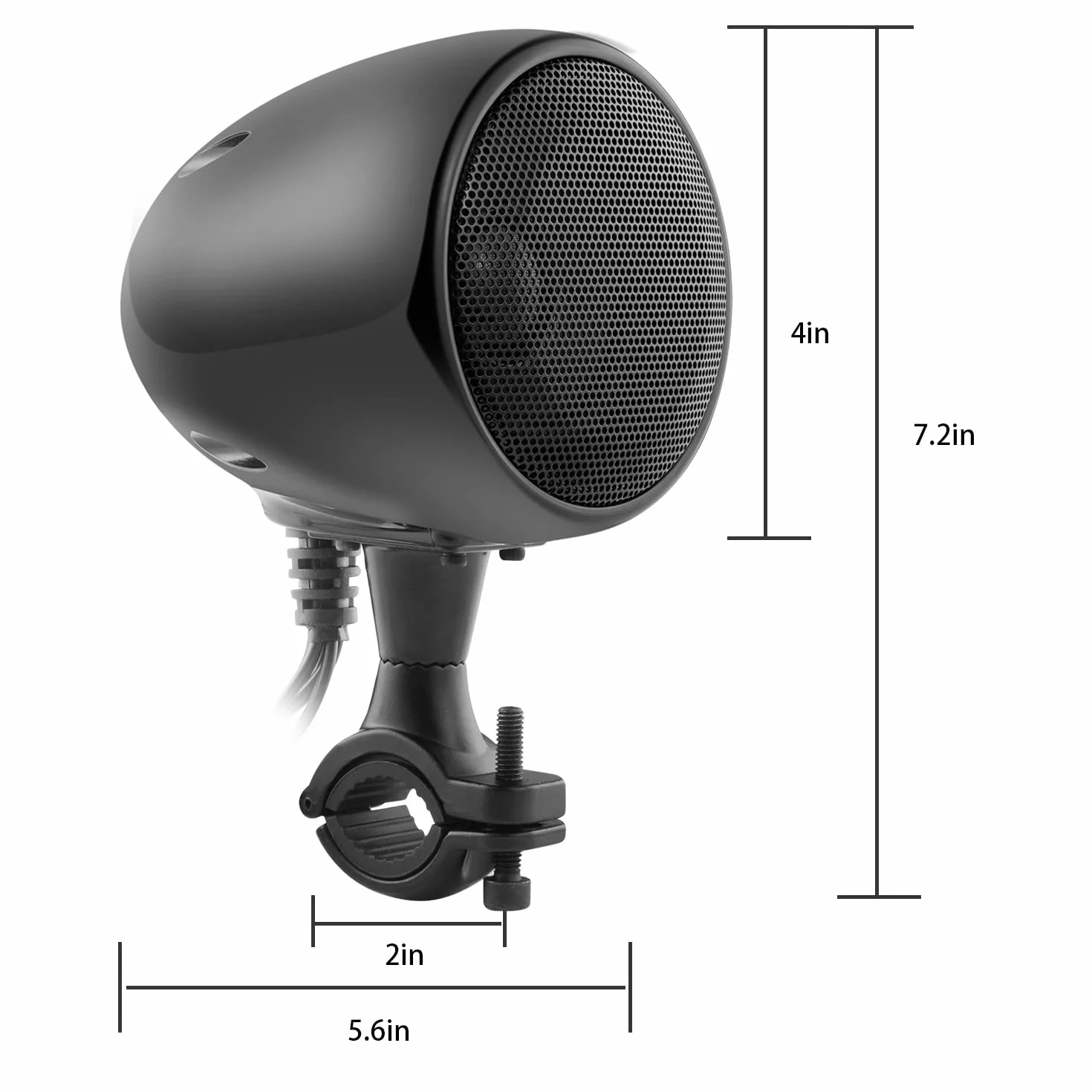 iMESTOU Amplificatore per Moto con AUX, MP3, Radio FM, 4 Pollici Full Range Impermeabile Bluetooth Altoparlanti Stereo Adatto per Manubrio Moto ATV UTV RZR