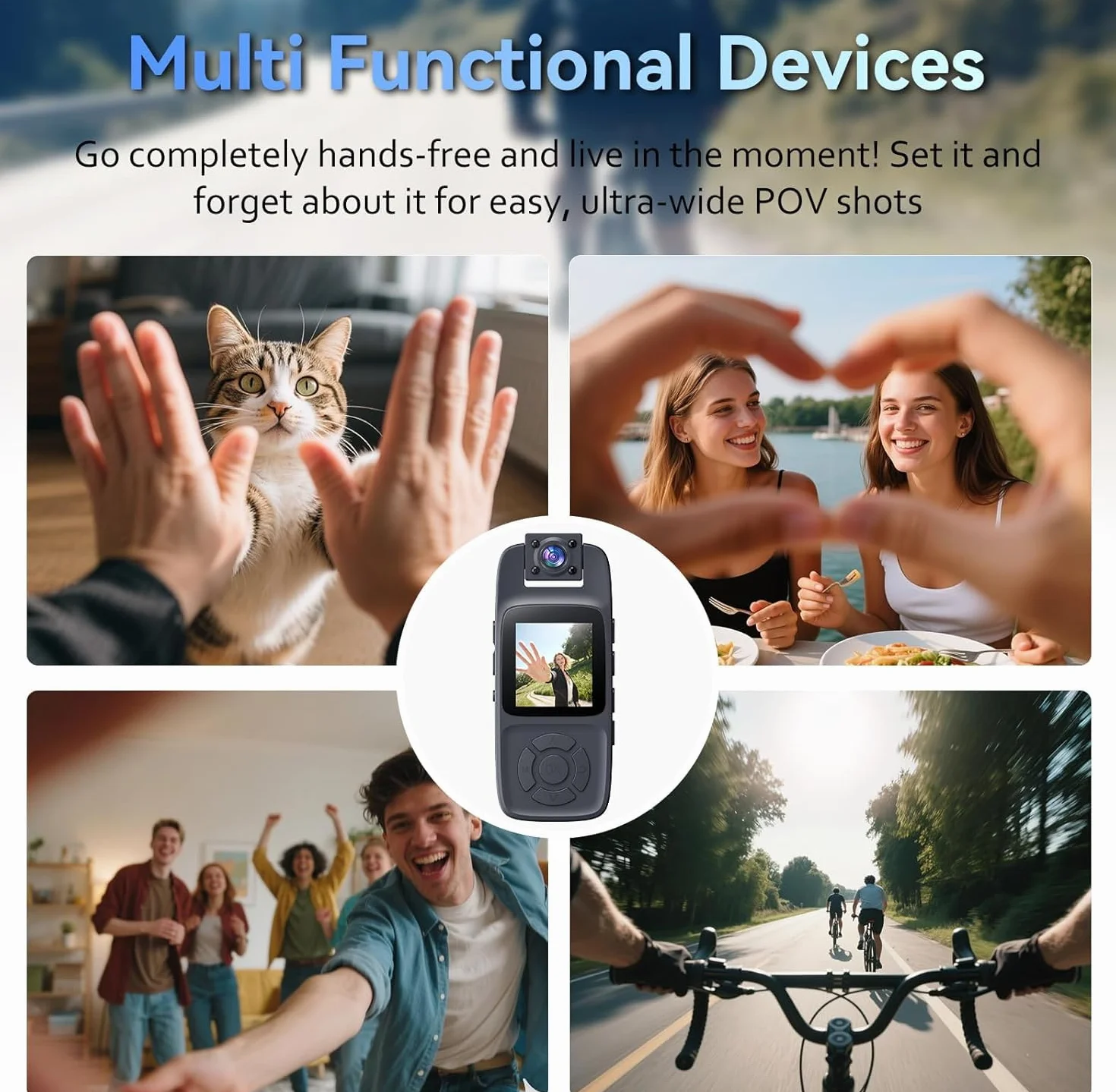BodyCam 256G Impermeabile con Funzione di Visione Notturna, Videocamera Indossabile 4K con Telecamera Ruotabile a 180°, Batteria da 180 Minuti per Ciclismo,Sport All'Aperto,Viaggi, Polizia