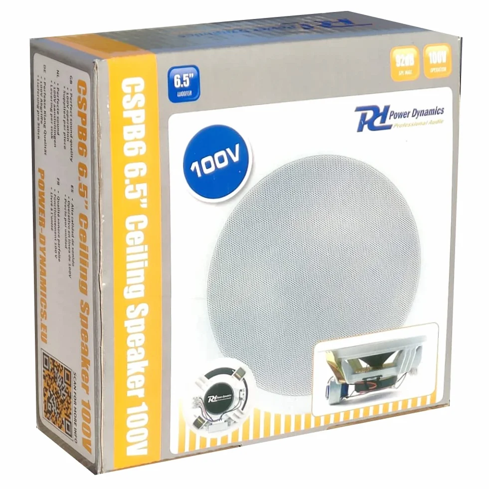 POWER DYNAMICS CSPB6 Altoparlante da Incasso 18,6 cm 5 W RMS 8 Ohm 92 dB SPL 1 Pezzo