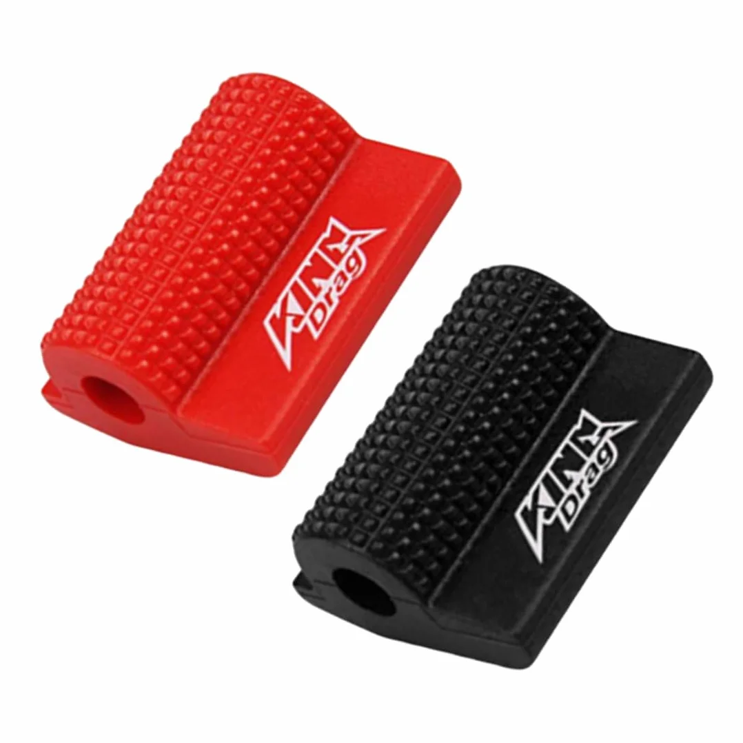 2 Pcs Manicotto pedale, resistente all'usura e antiscivolo, gommino leva cambio, salvascarpe, punta di selettore di velocità moto(Nero, Rosso)