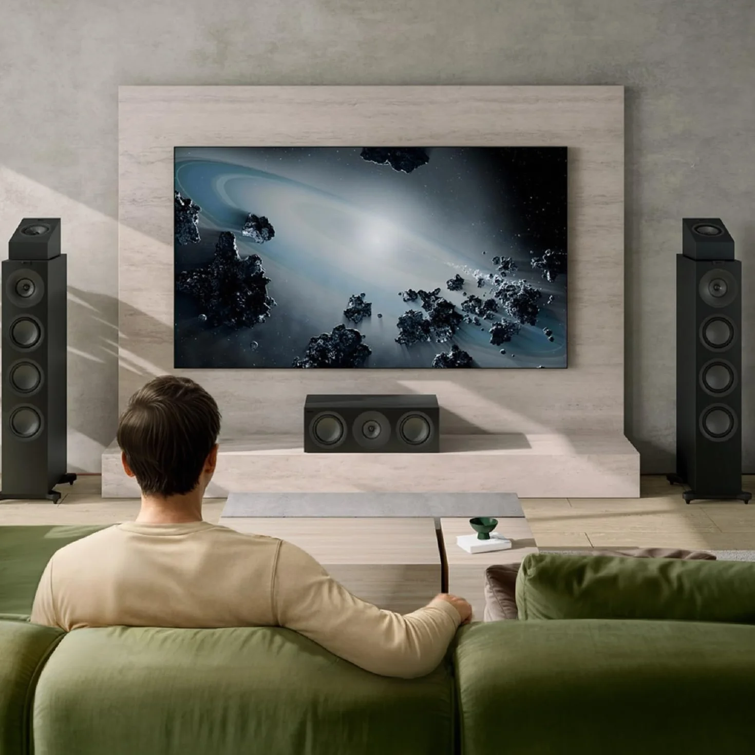 KEF Q6 Meta Diffusore HiFi passivo centrale/LCR, nero satinato | Musica | TV & Home Cinema | Gaming | Cassa chiusa a 3 vie | Driver Uni-Q da 10 cm con tecnologia MAT| Driver LF Dual da 16,5 cm