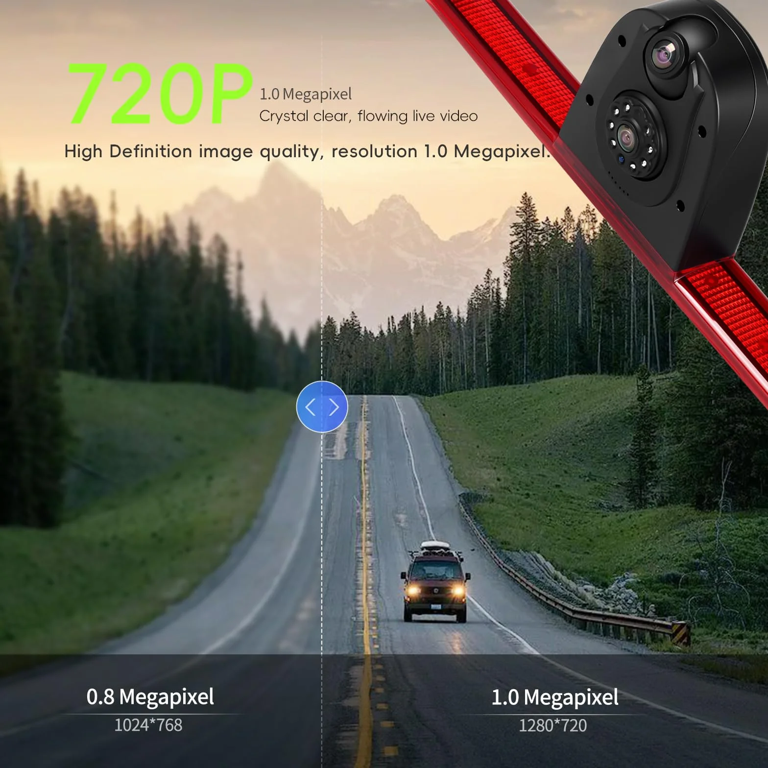 Telecamera Auto Posteriore con Luce Freno, Auto Terzo Roof per Mercedes-Benz Sprinter (2007–2019) Integrata nella Terza Luce di Stop Visione Notturna Impermeabile IP67 Angolo 140°