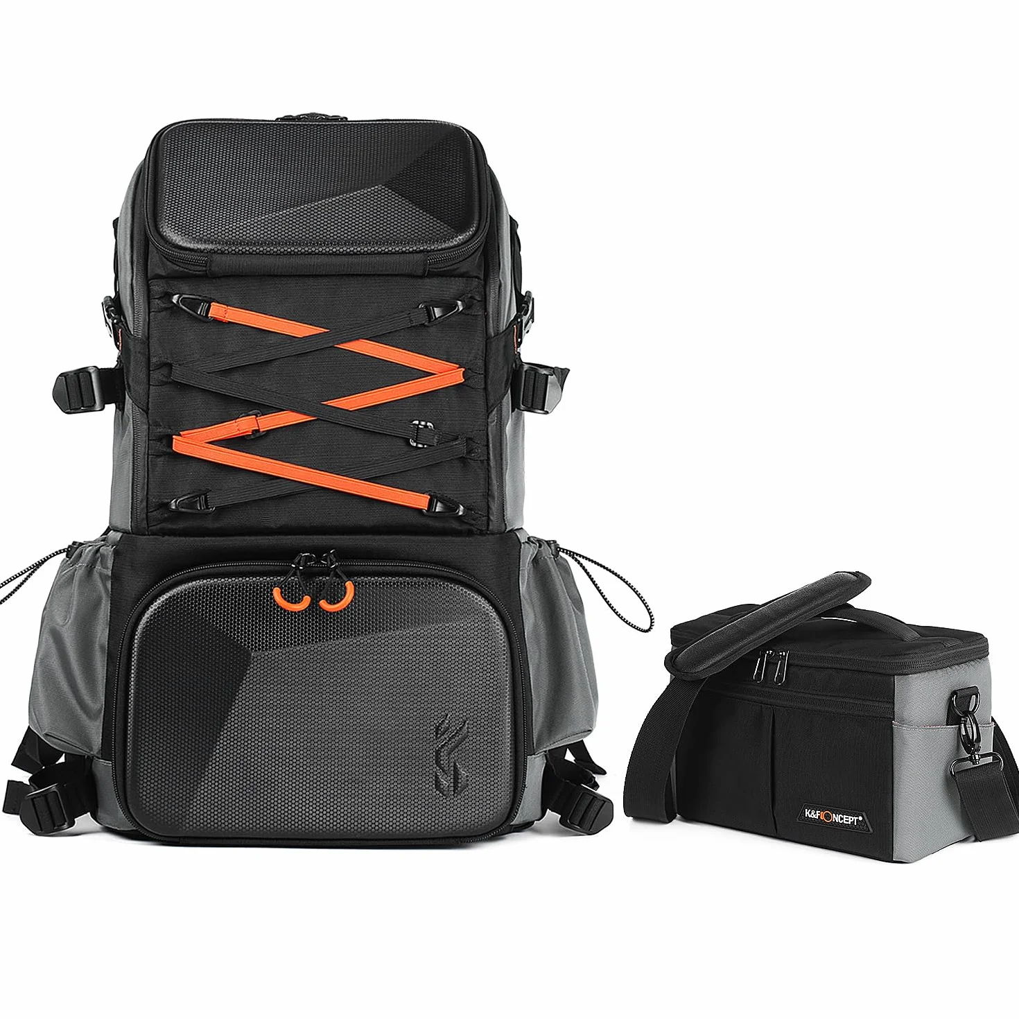 K&F CONCEPT Zaino per Fotocamera Professonale, 32L Borsa Fotocamera Fotografia Multifunzionale Zaino Fotocamera Impermeabile Resistente, Scomparto per Laptop da 15.6 Pollici (Inclusa Borsa Tracolla)