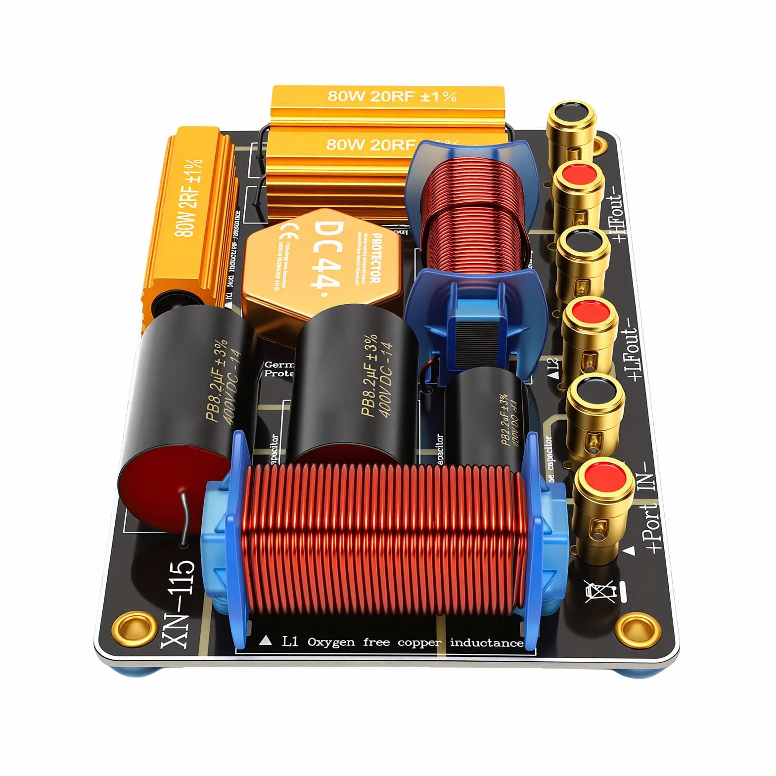 Crossover per Altoparlanti a Due Vie Ad Alta Potenza con Design Resistente Al Calore per Altoparlanti Doppi da 10-12 Pollici, Divisore di Frequenza da 550 W per Professionale, Ideale per i